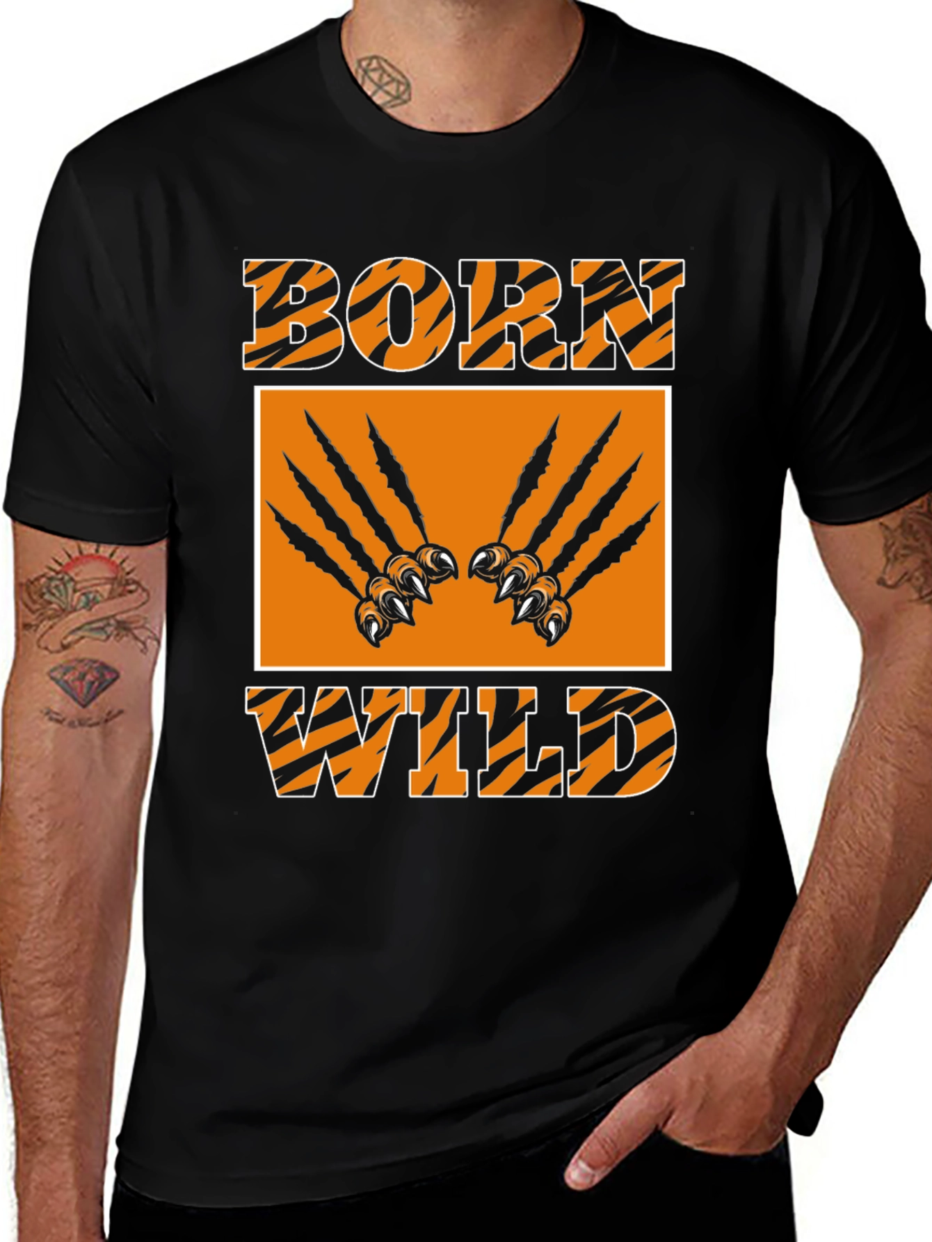 Born Wild Graphic Tee - Tiger Stripes
