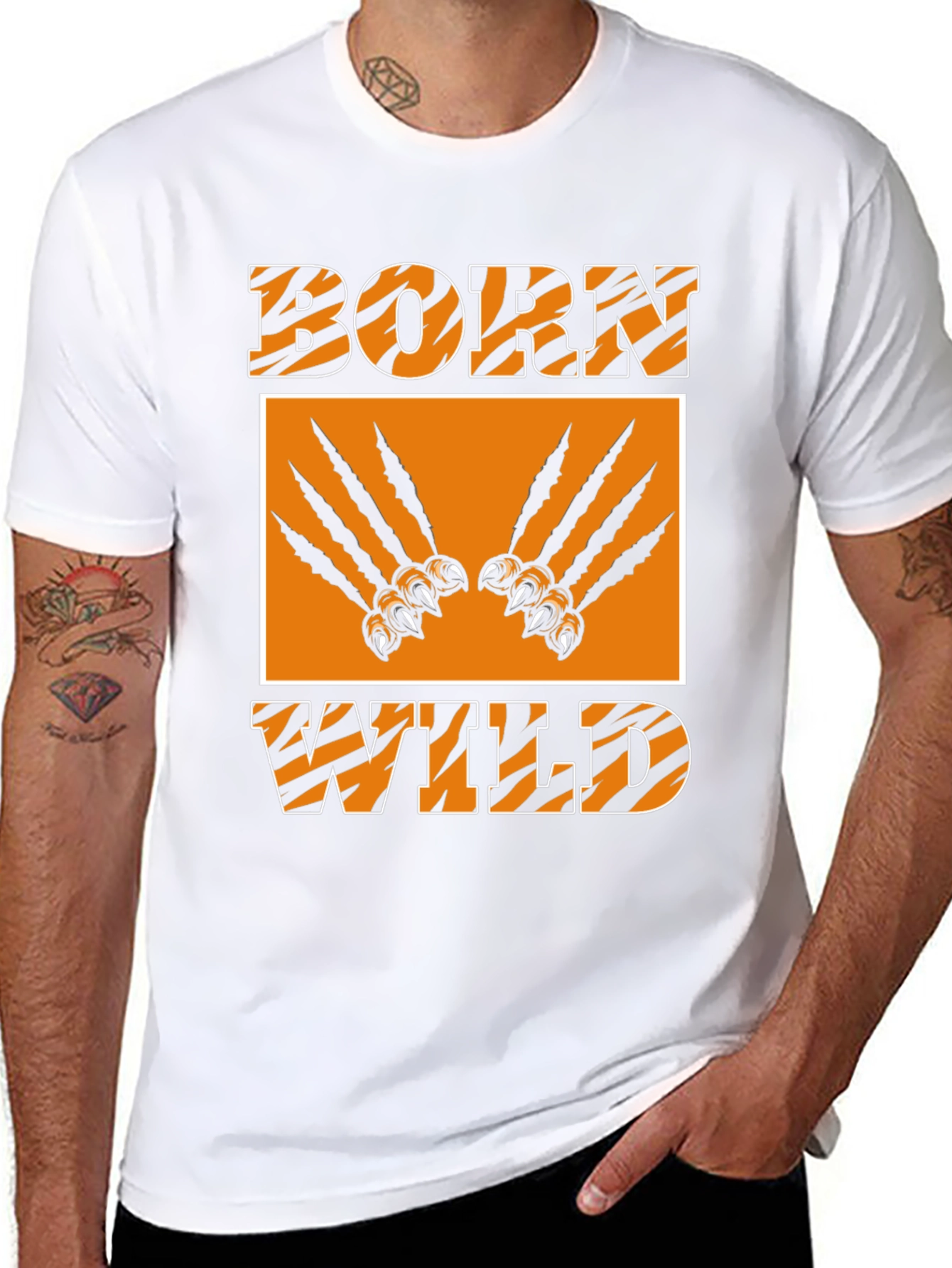 Born Wild Graphic Tee - Tiger Stripes