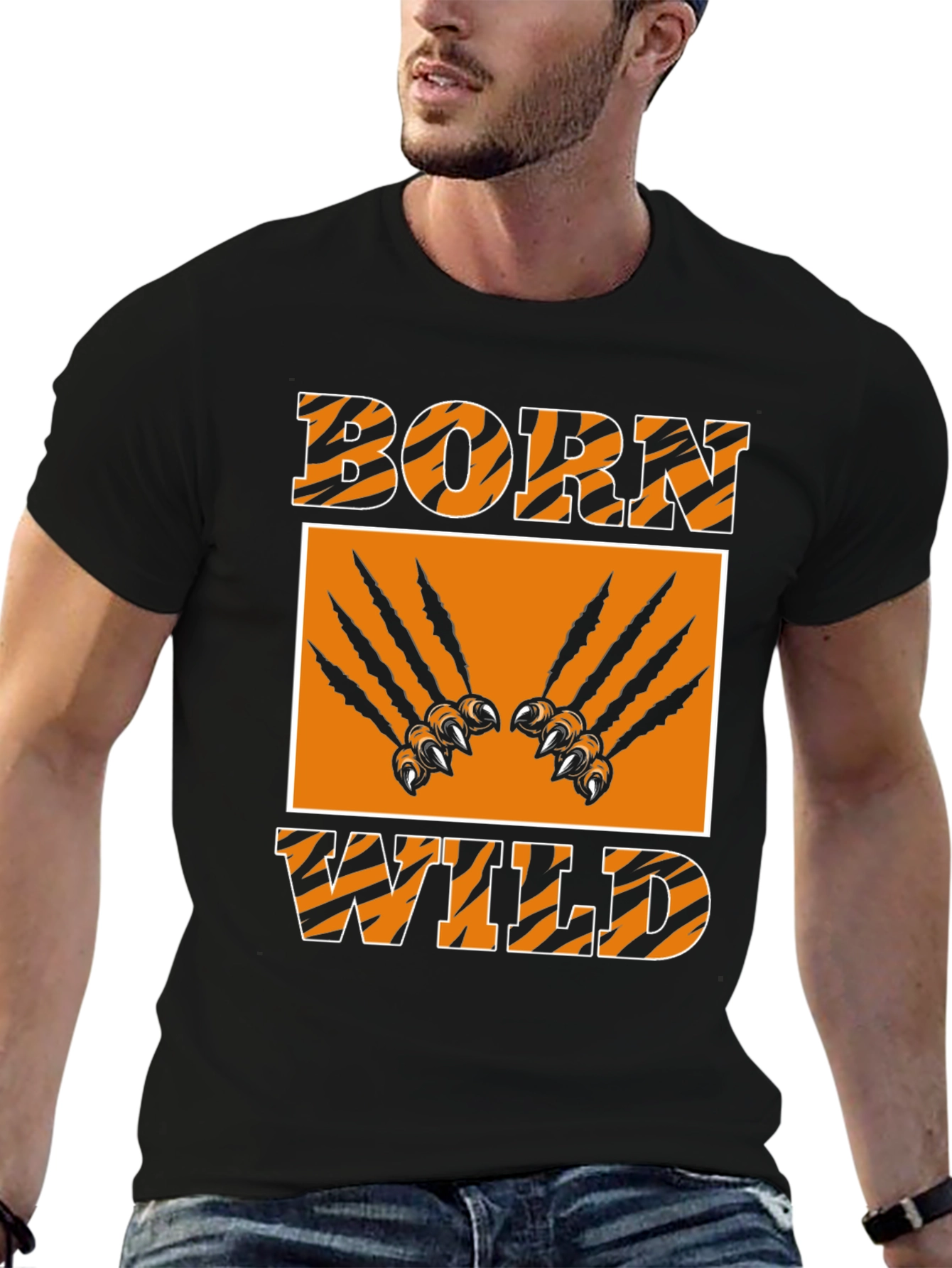Born Wild Graphic Tee - Tiger Stripes