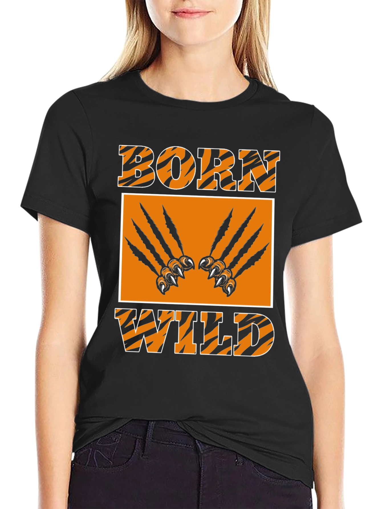 Born Wild Graphic Tee - Tiger Stripes