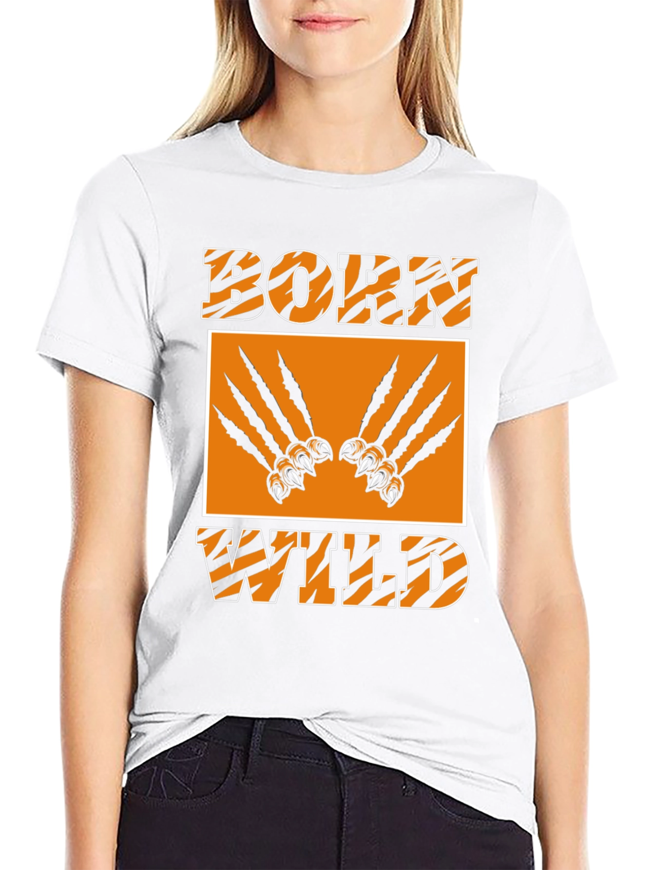 Born Wild Graphic Tee - Tiger Stripes