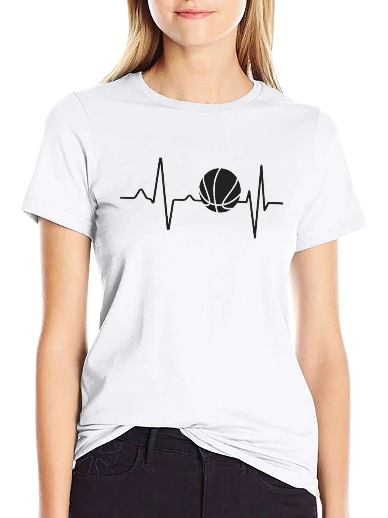 Basketball Heartbeat T-Shirt - Passionate Player Tee