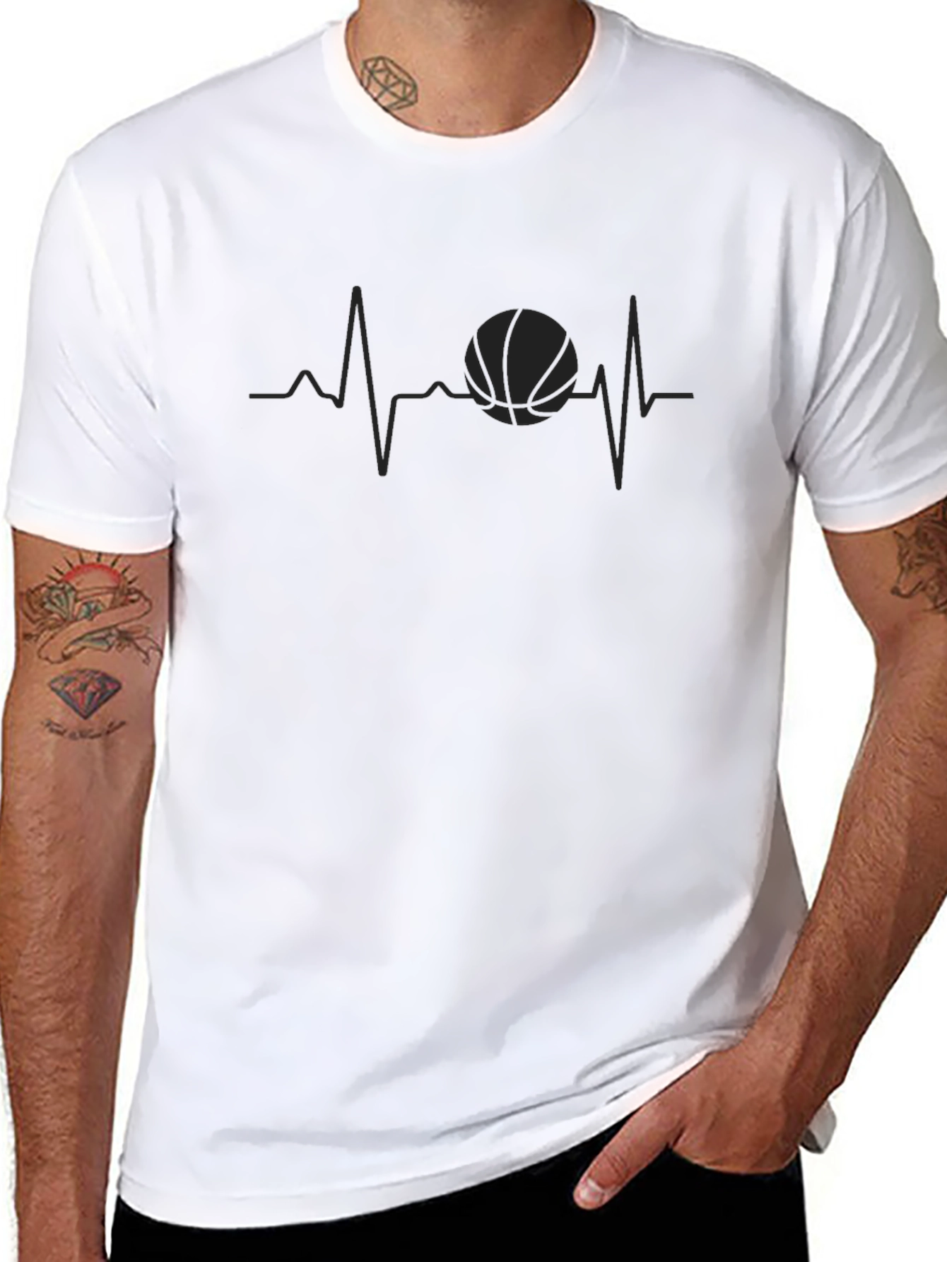 Basketball Heartbeat T-Shirt - Passionate Player Tee