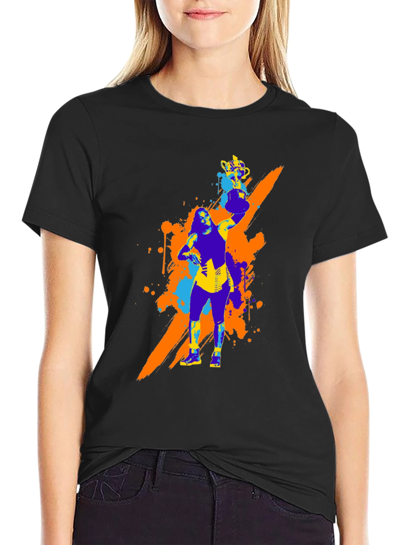 Bold Graphic Tee - Woman with Trophy