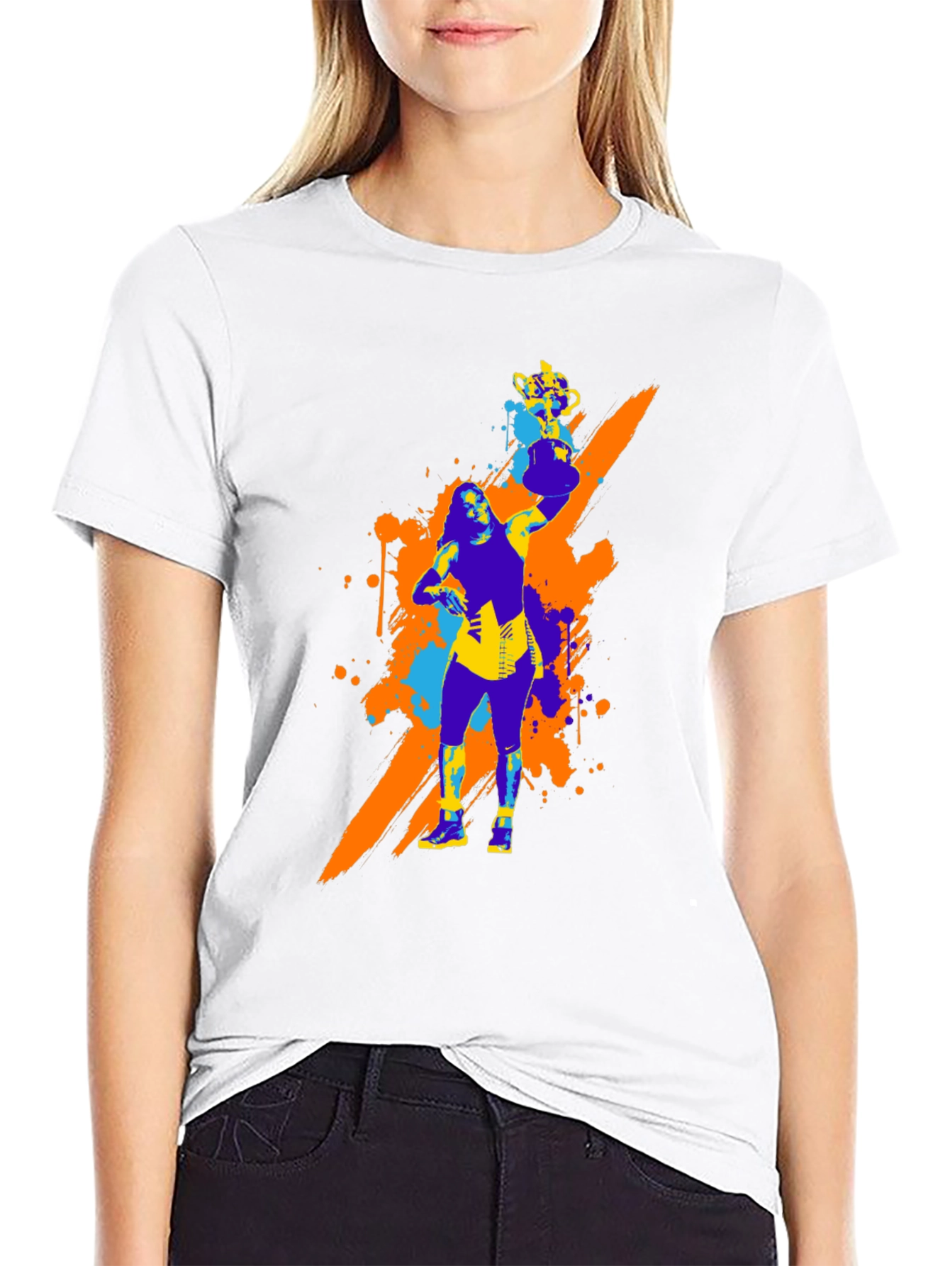 Bold Graphic Tee - Woman with Trophy