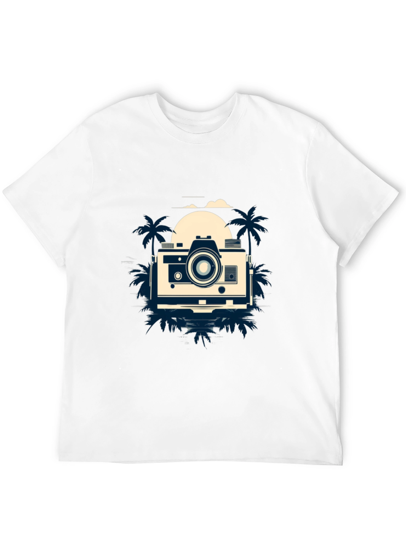 Retro Camera Beach Graphic T-Shirt