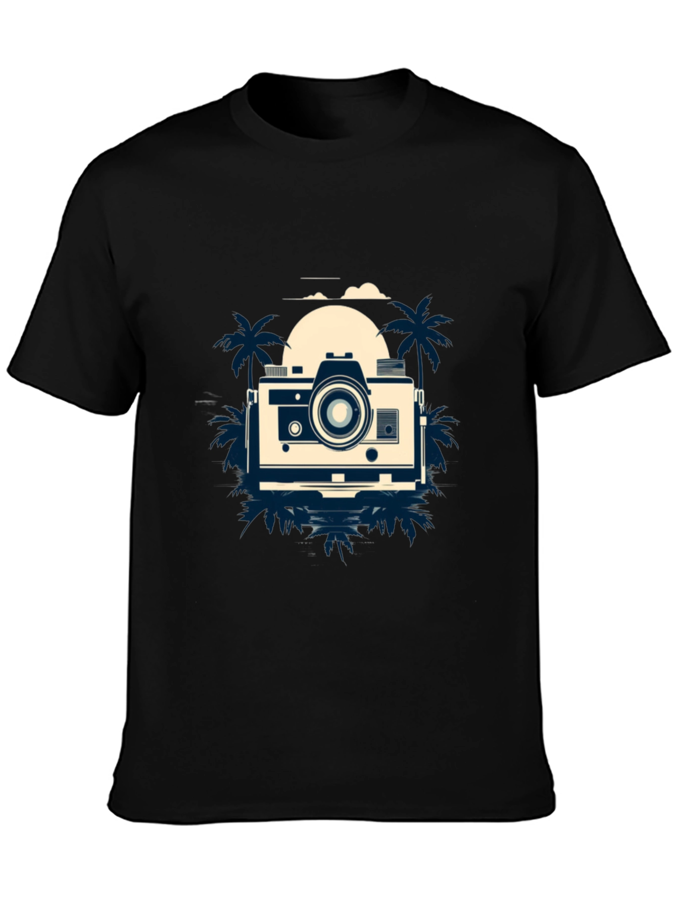 Retro Camera Beach Graphic T-Shirt