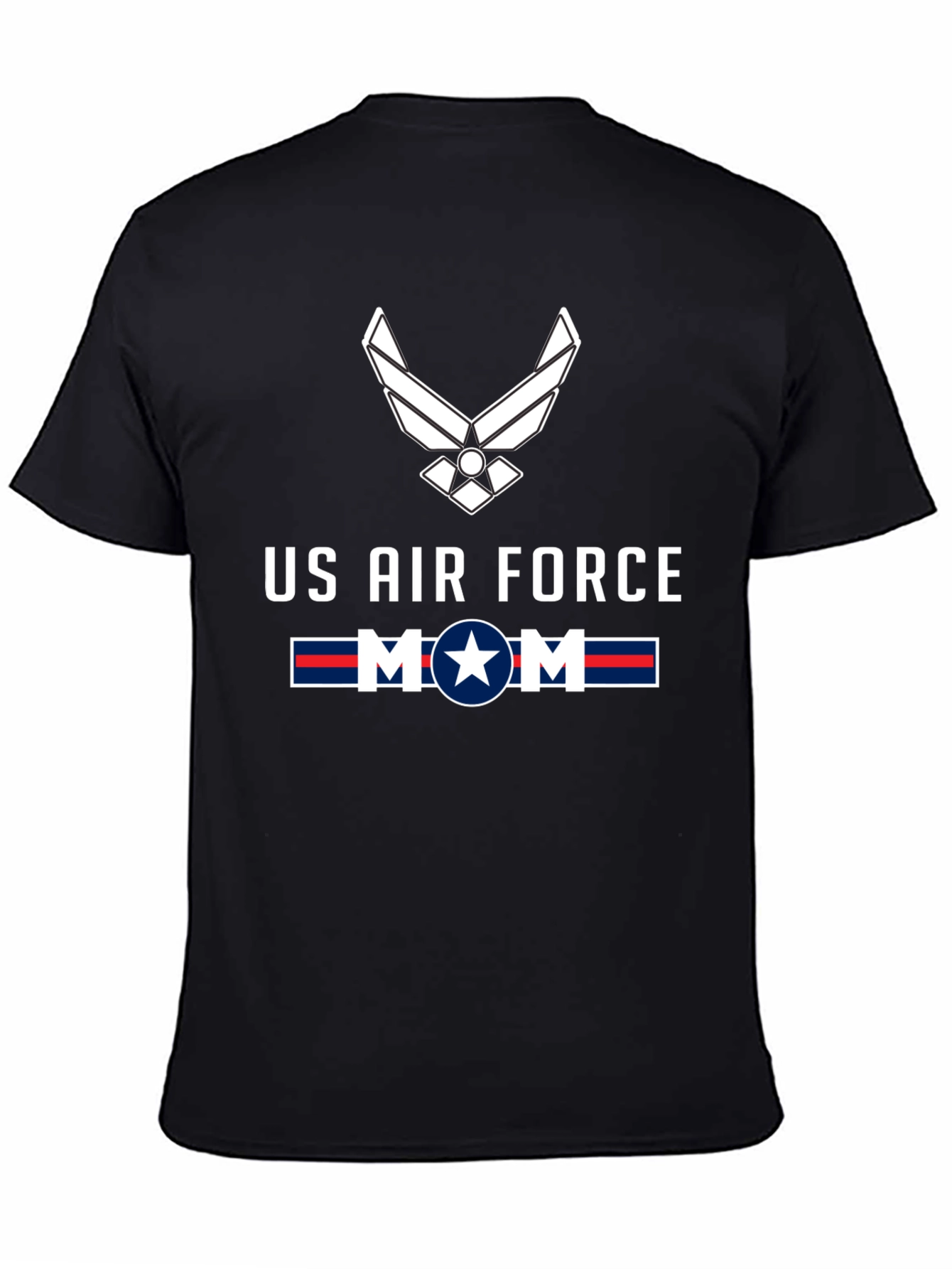 US Air Force Mom Graphic Tee - Black