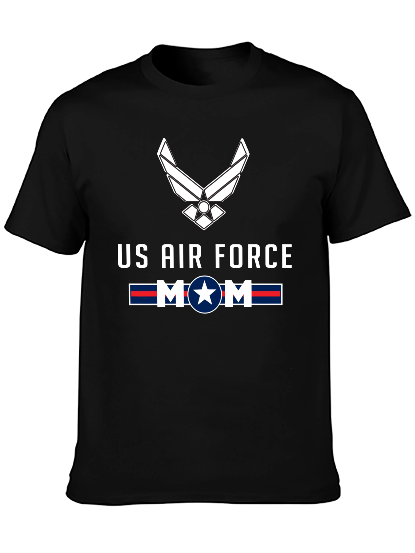 US Air Force Mom Graphic Tee - Black