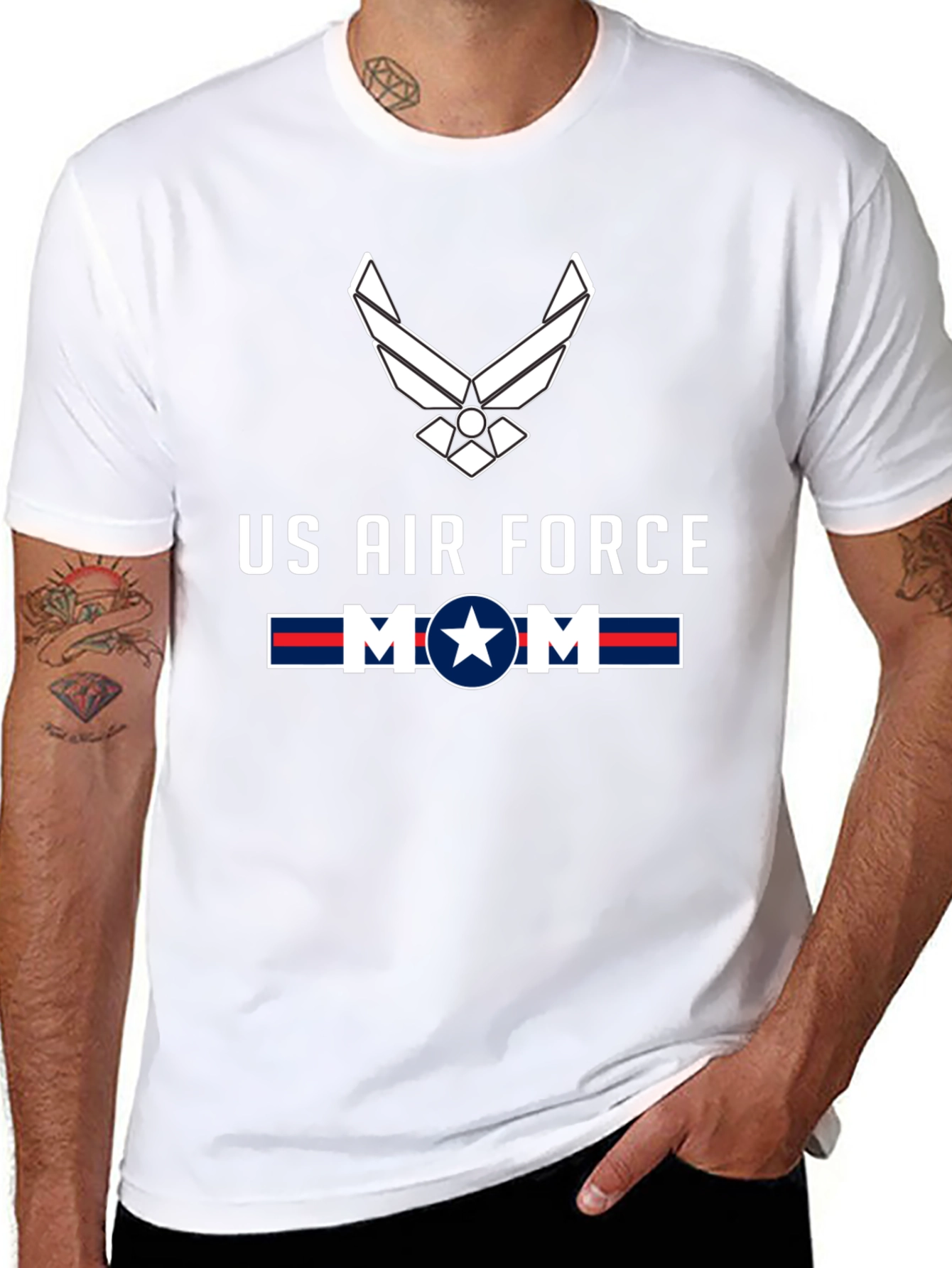 US Air Force Mom Graphic Tee - Black