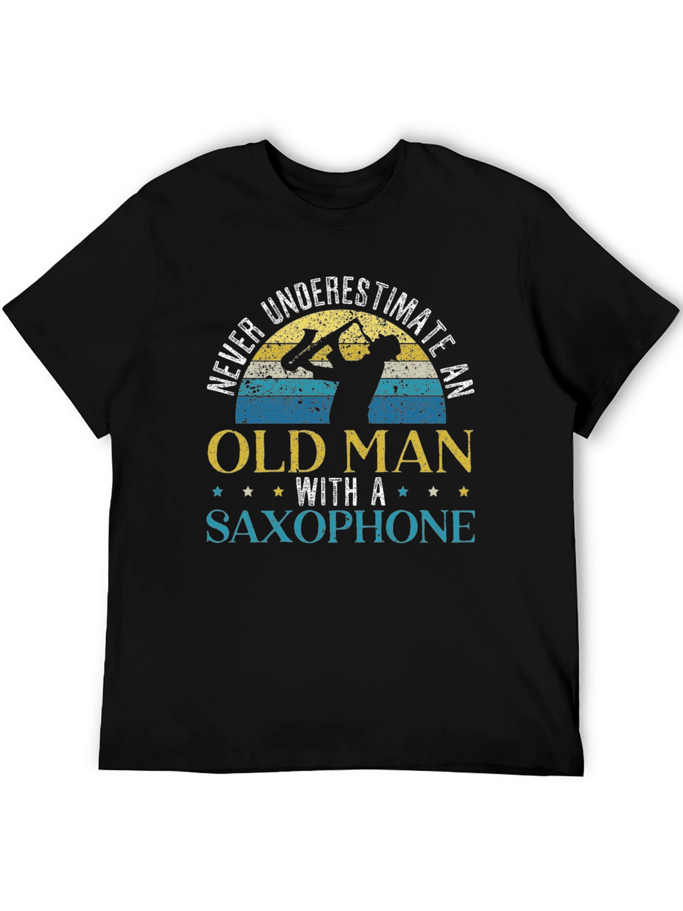 Never Underestimate Old Man Saxophone T-Shirt