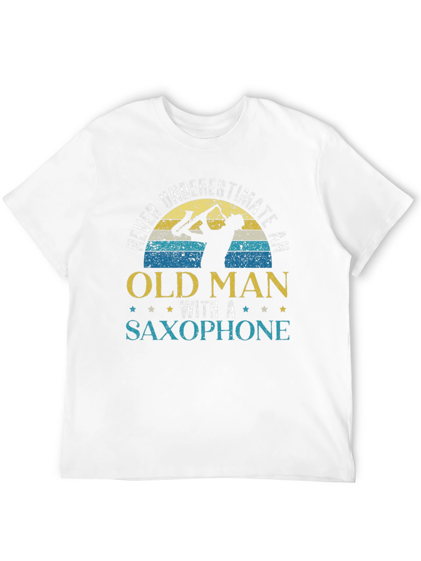 Never Underestimate Old Man Saxophone T-Shirt