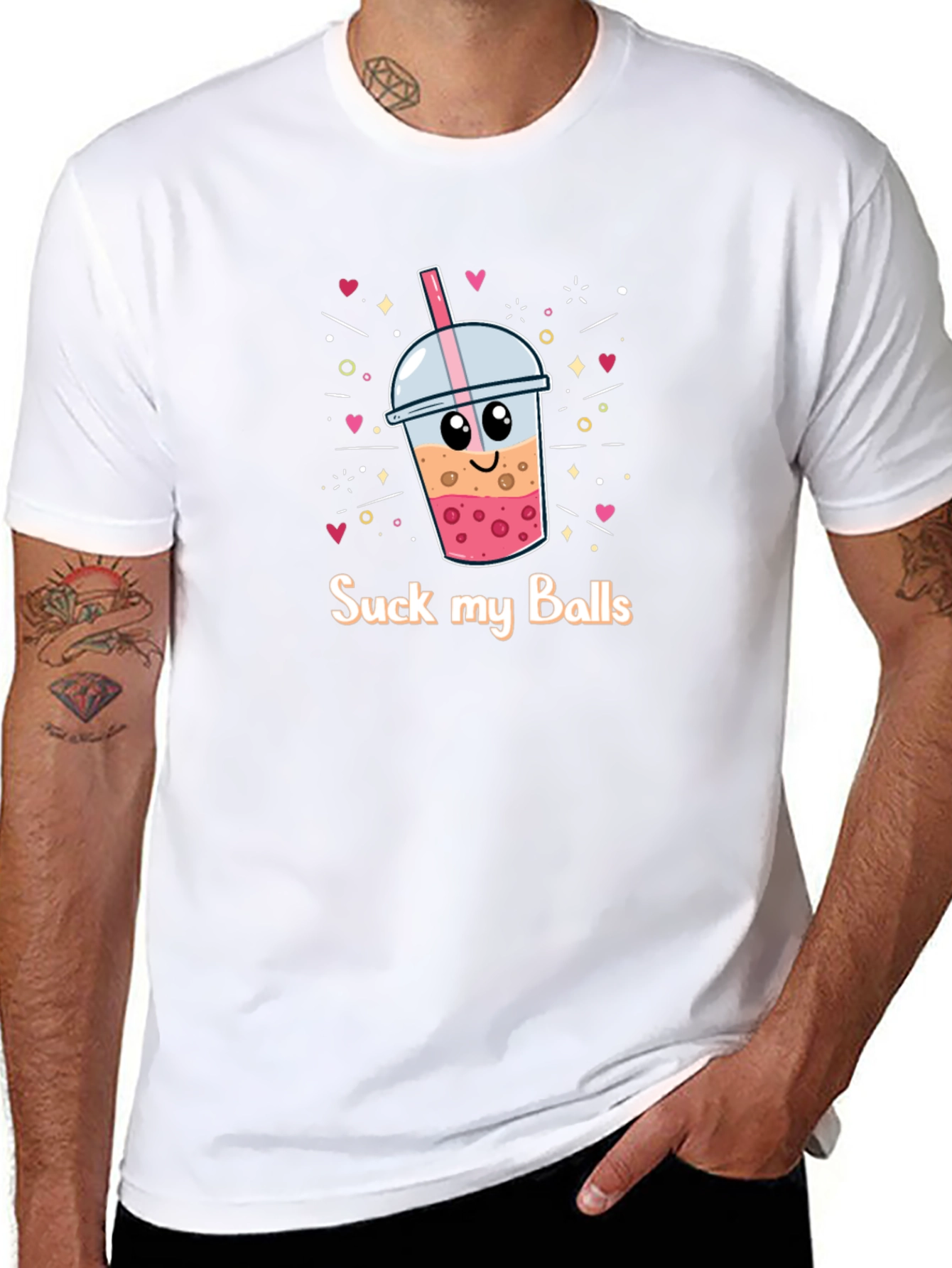 Suck My Balls Boba Bubble Tea Graphic T-Shirt