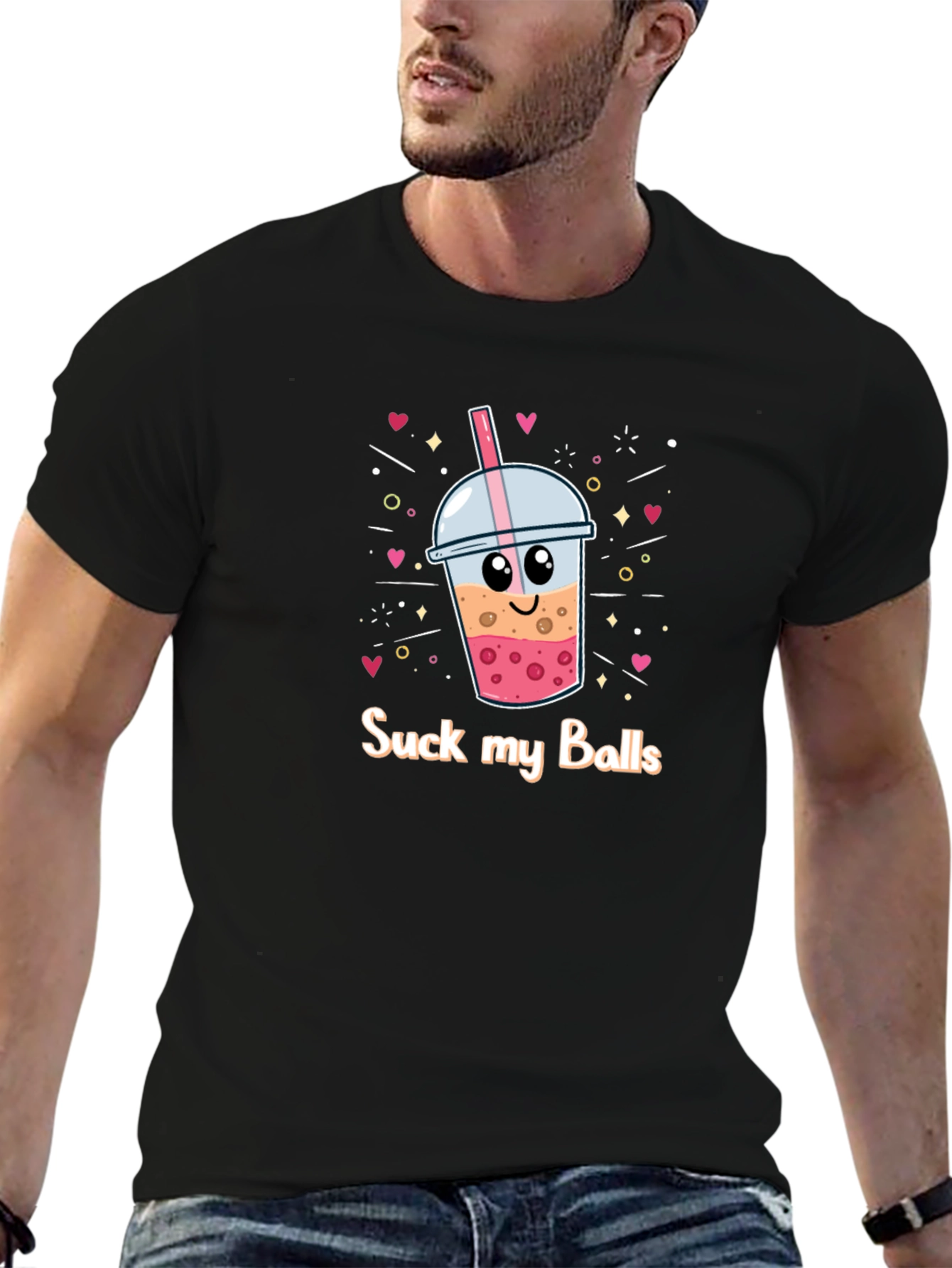 Suck My Balls Boba Bubble Tea Graphic T-Shirt