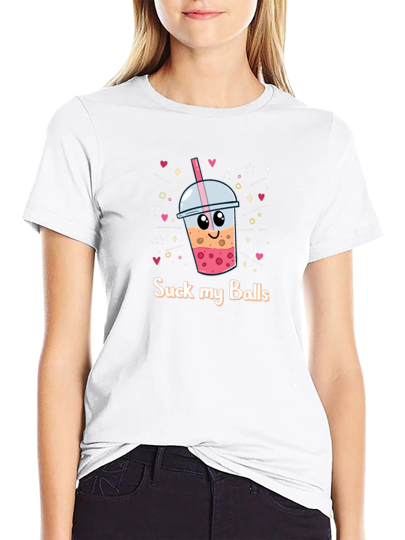 Suck My Balls Boba Bubble Tea Graphic T-Shirt