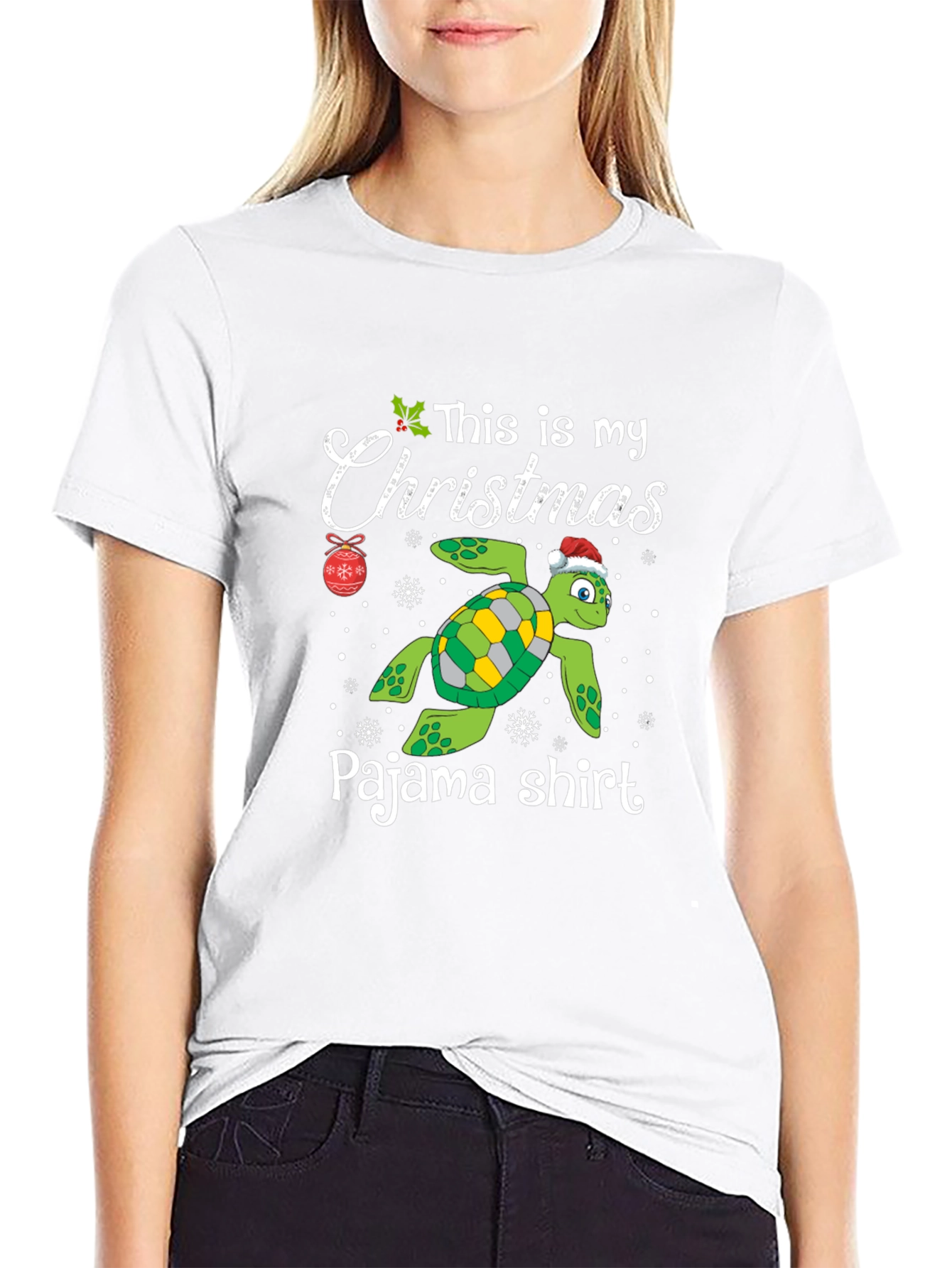 Christmas Turtle Pajama Shirt