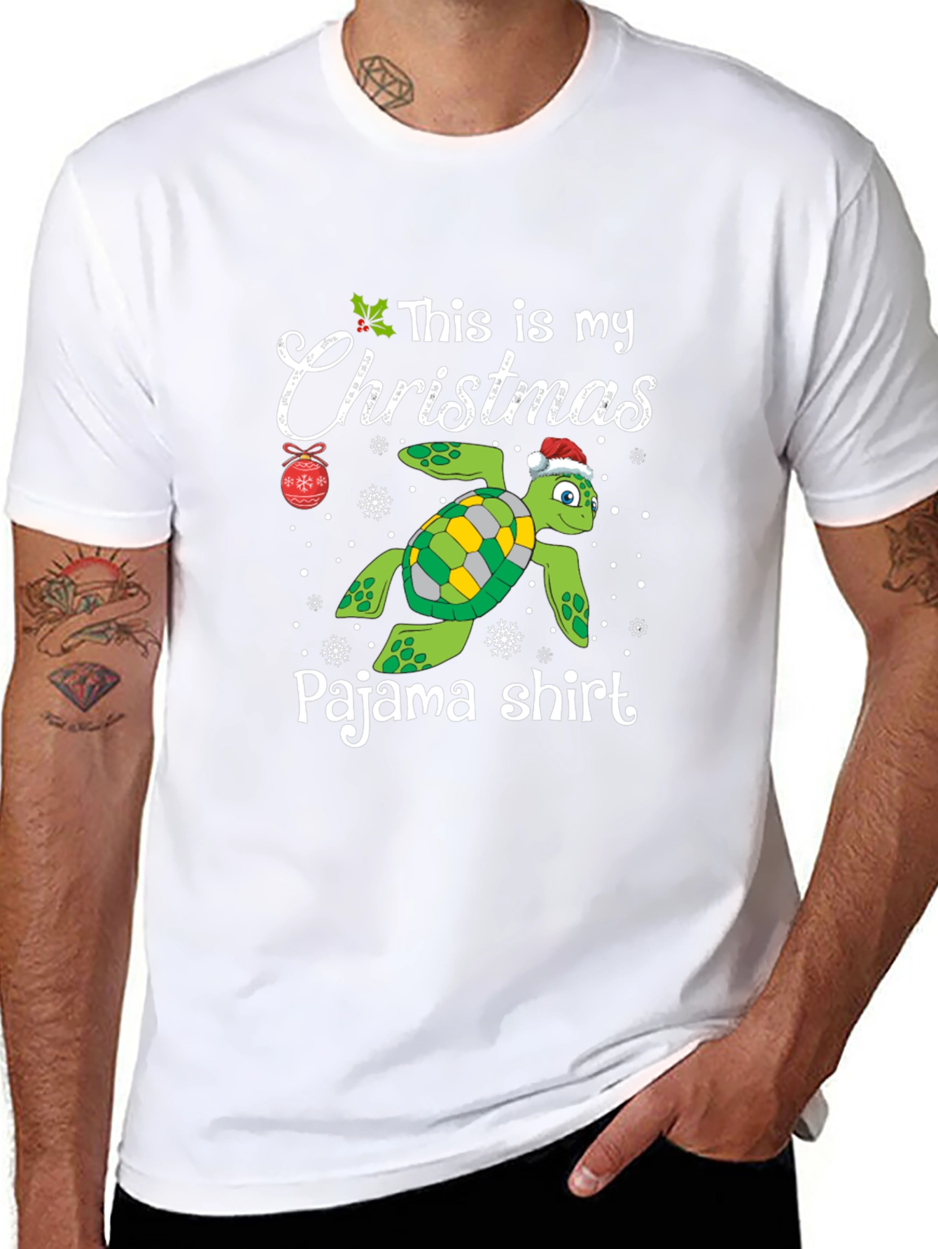 Christmas Turtle Pajama Shirt
