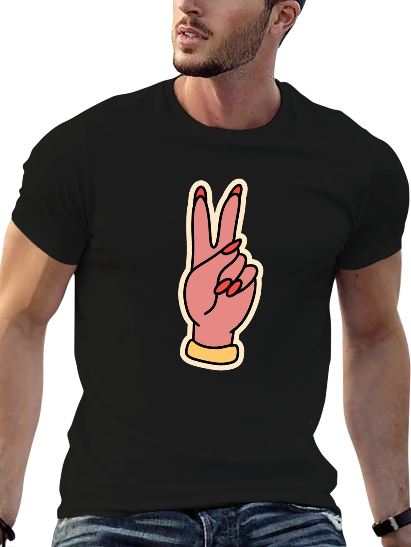 Peace Sign Graphic Tee - Stylish Comfort