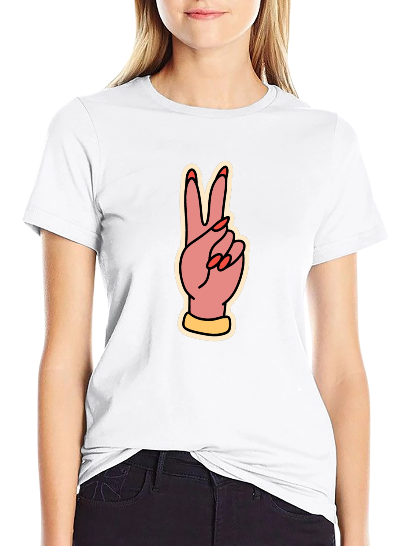 Peace Sign Graphic Tee - Stylish Comfort