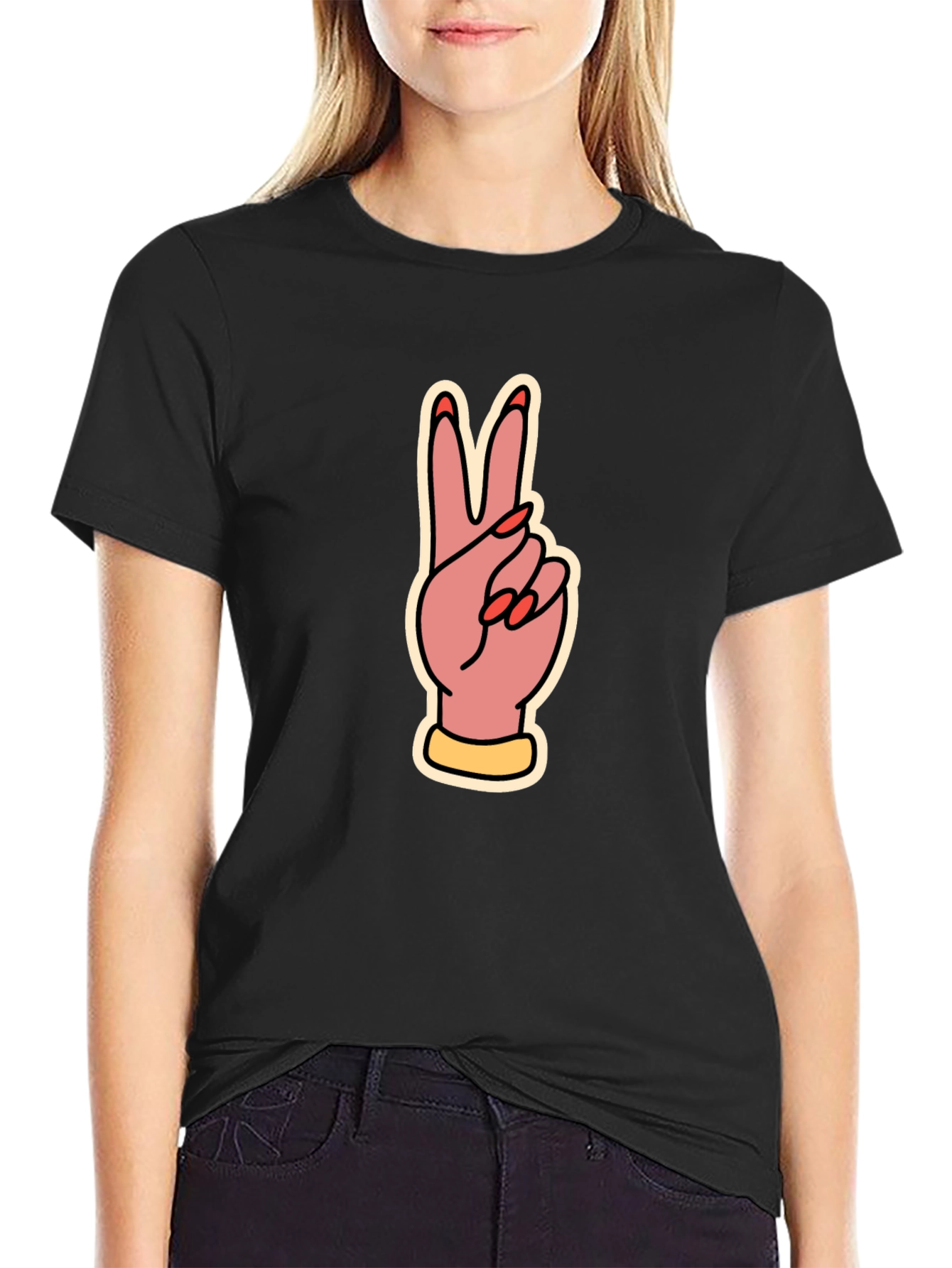 Peace Sign Graphic Tee - Stylish Comfort