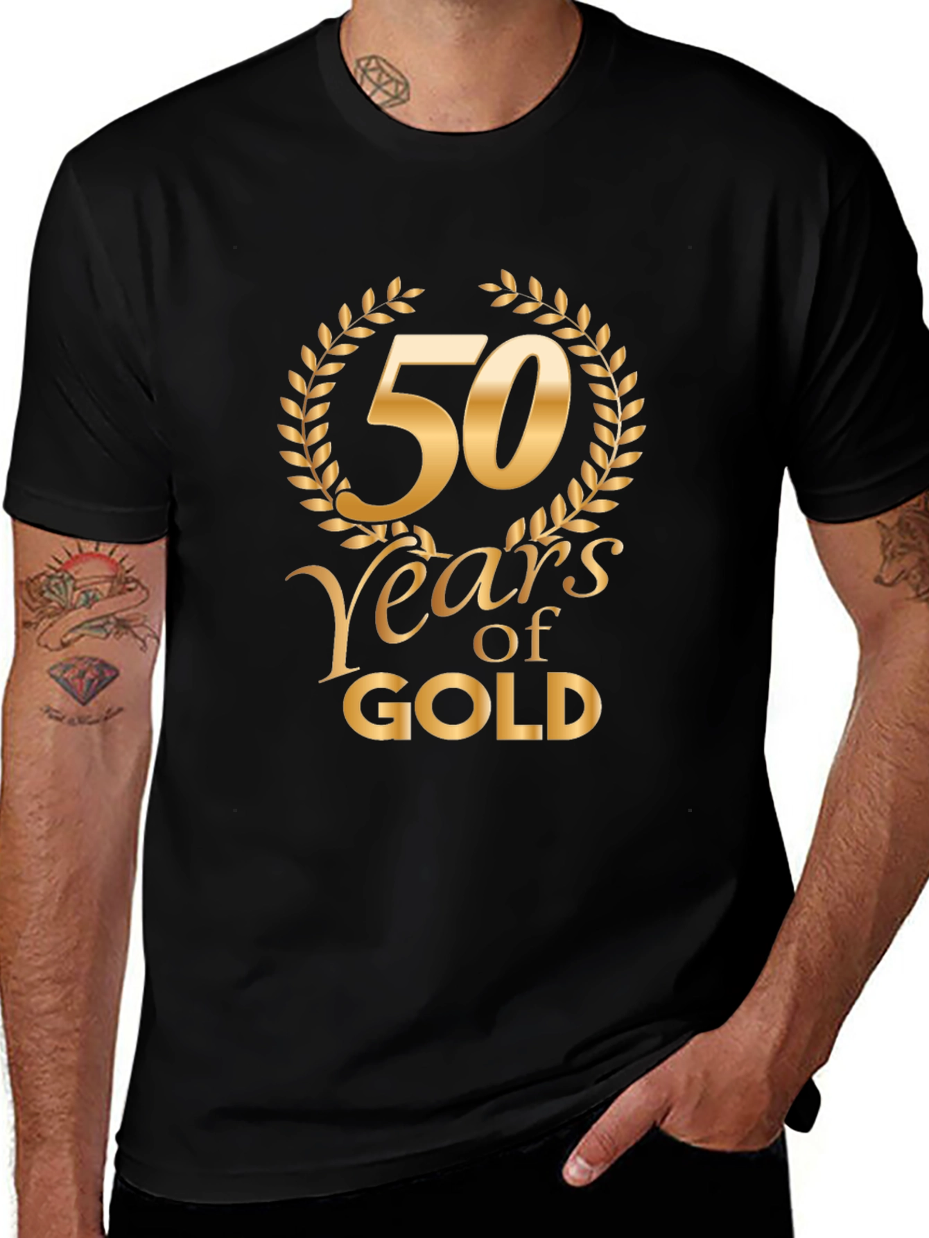 50 Years of Gold Black T-Shirt