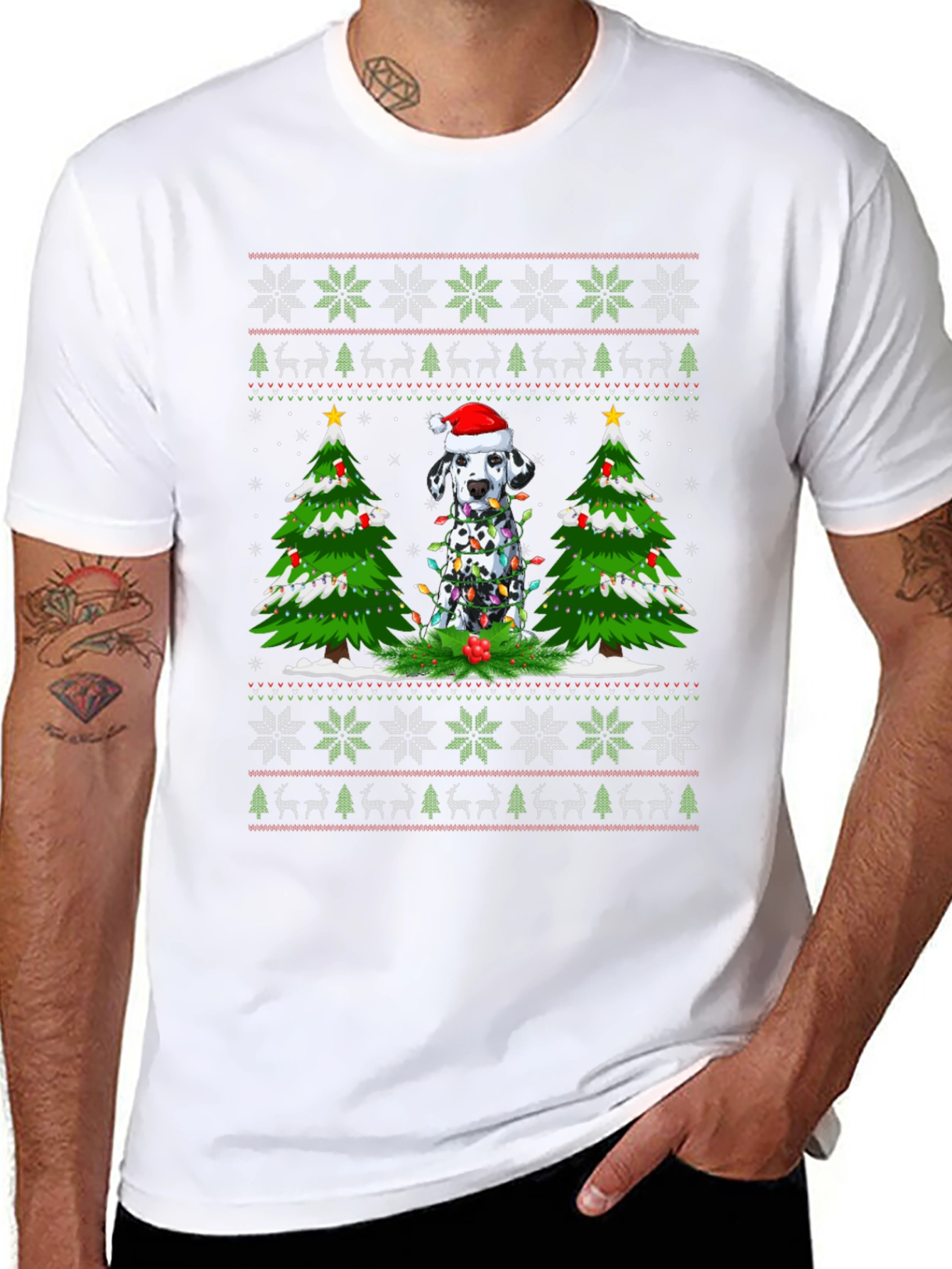 Dalmatian Christmas Sweater T-Shirt