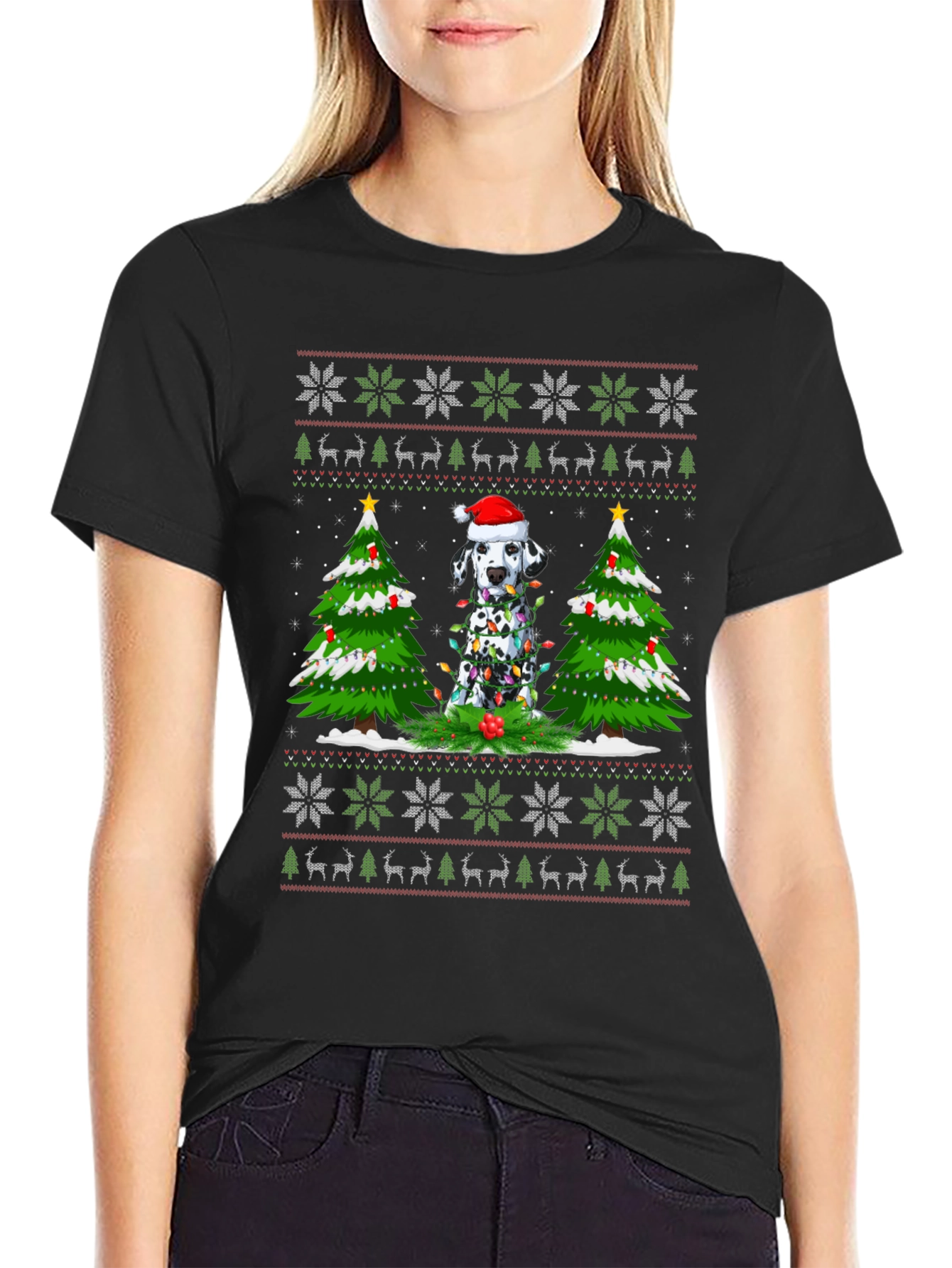 Dalmatian Christmas Sweater T-Shirt