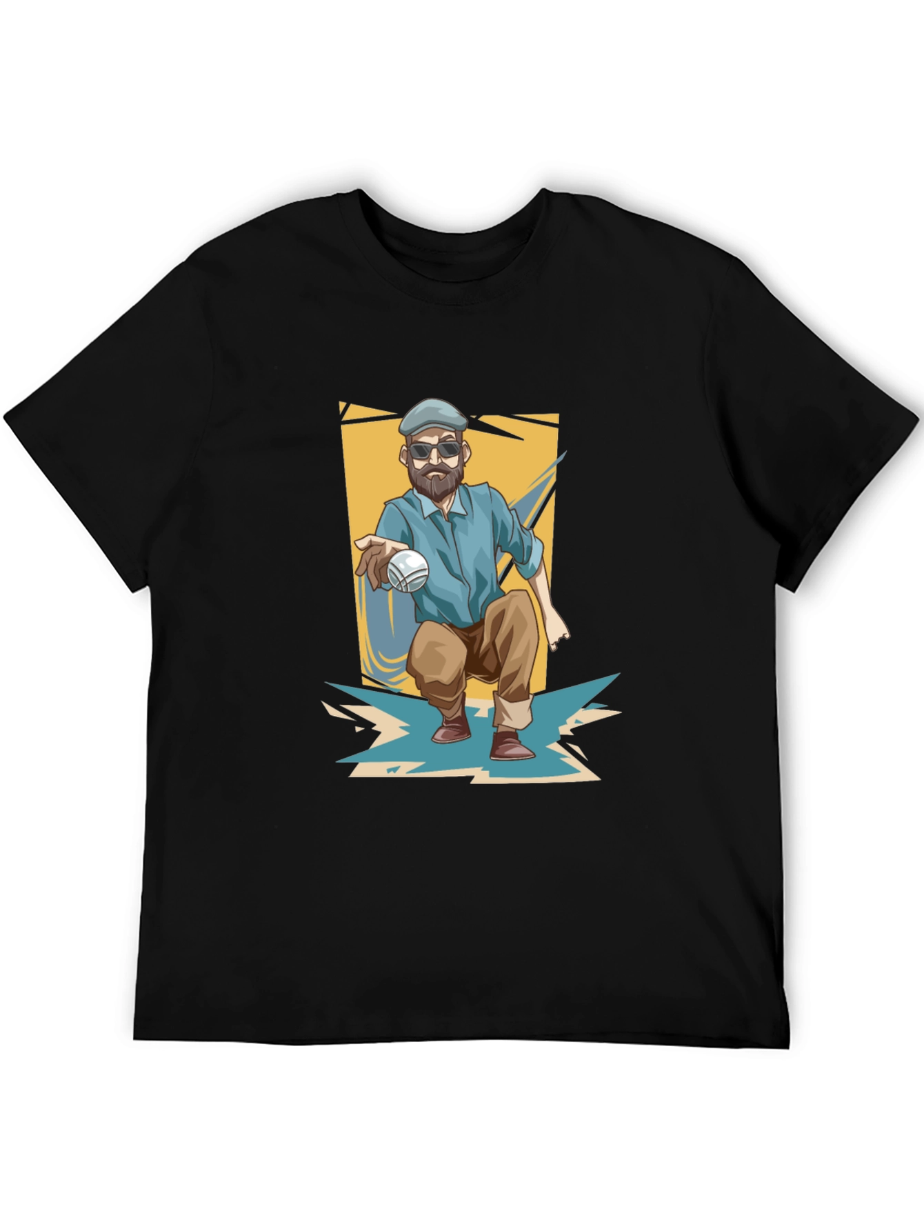 Cool Bocce Player Graphic T-Shirt