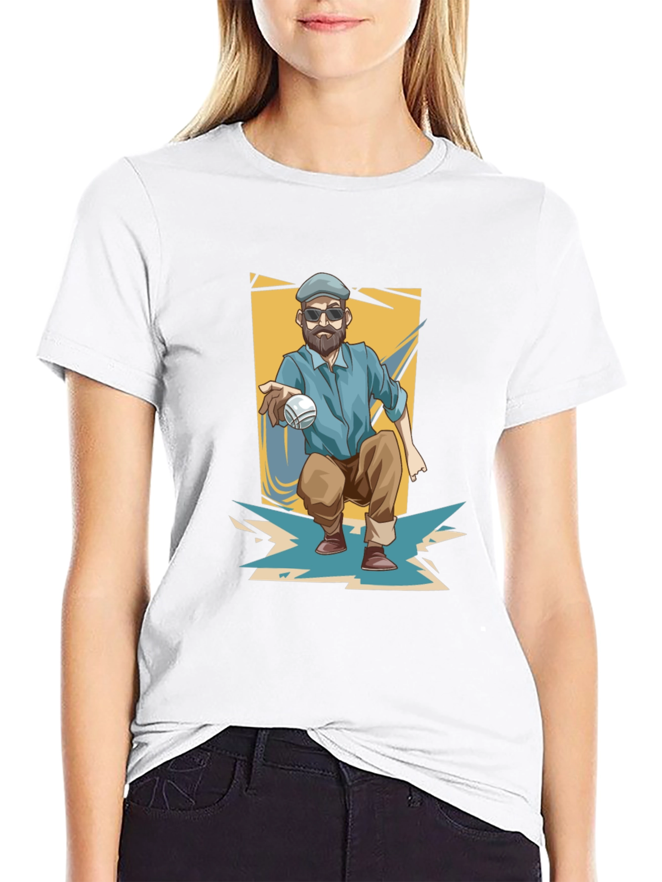 Cool Bocce Player Graphic T-Shirt