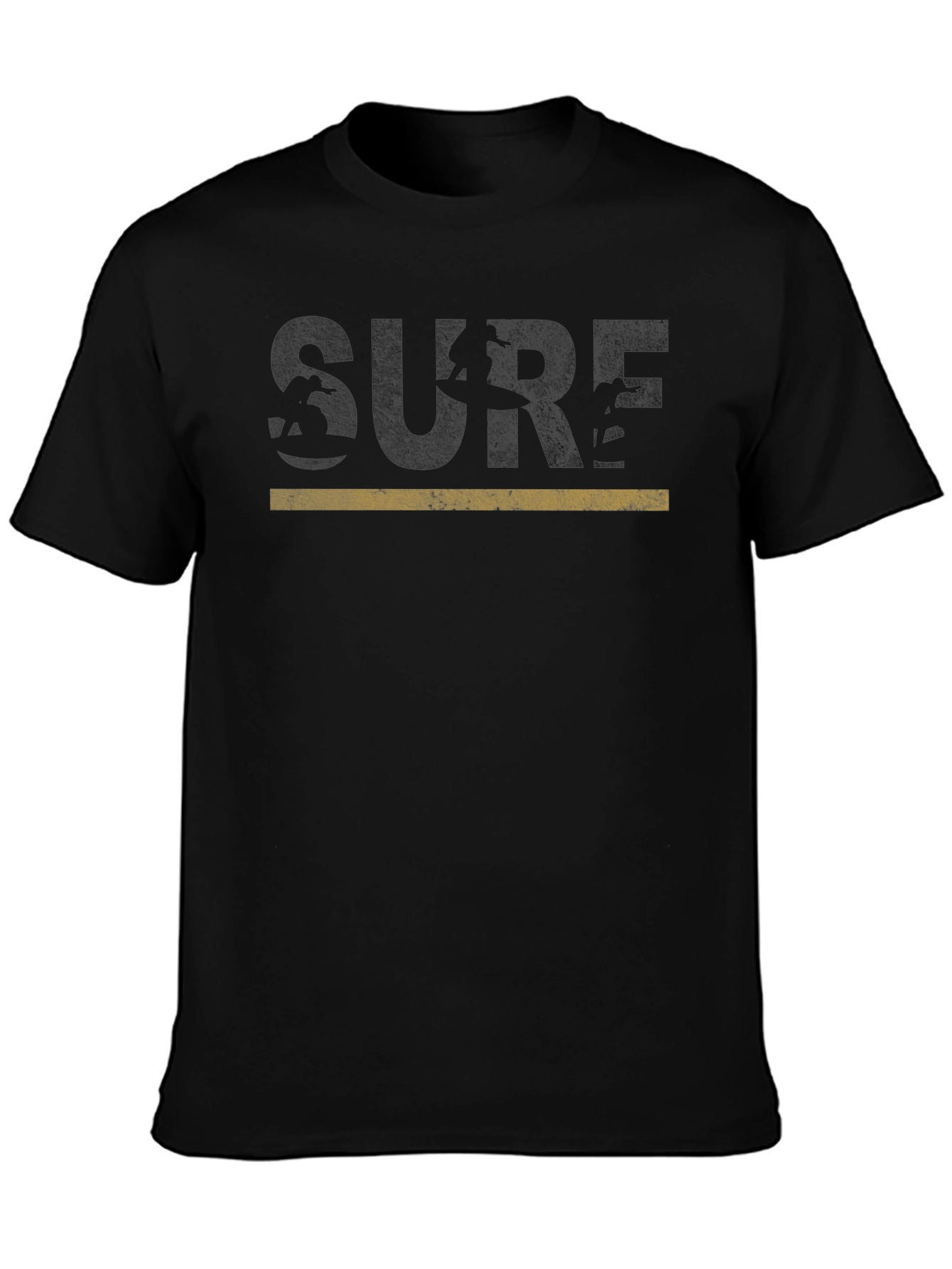 Surf Graphic Tee - Retro Style Black T-Shirt
