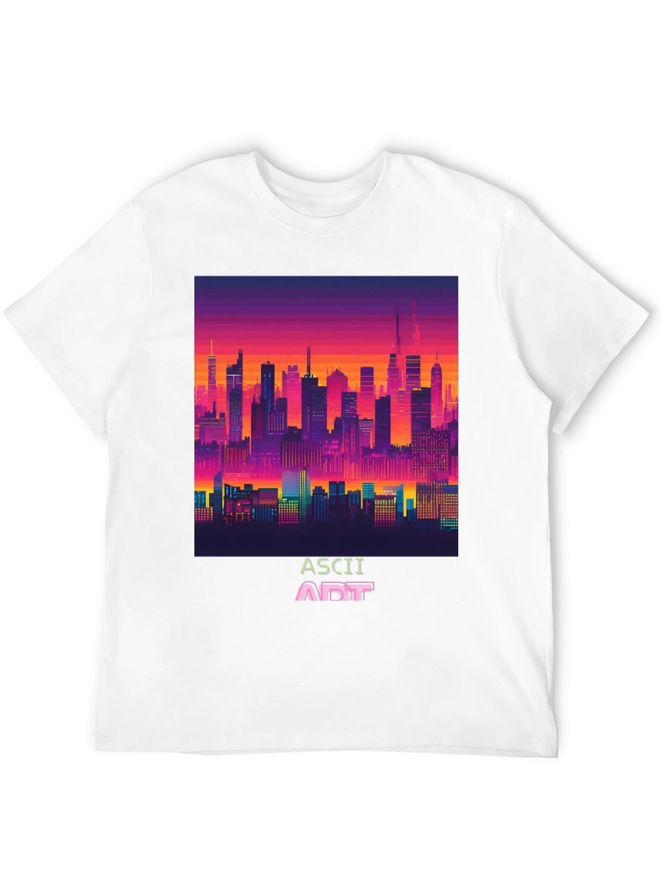 Retro Pixel Cityscape T-Shirt