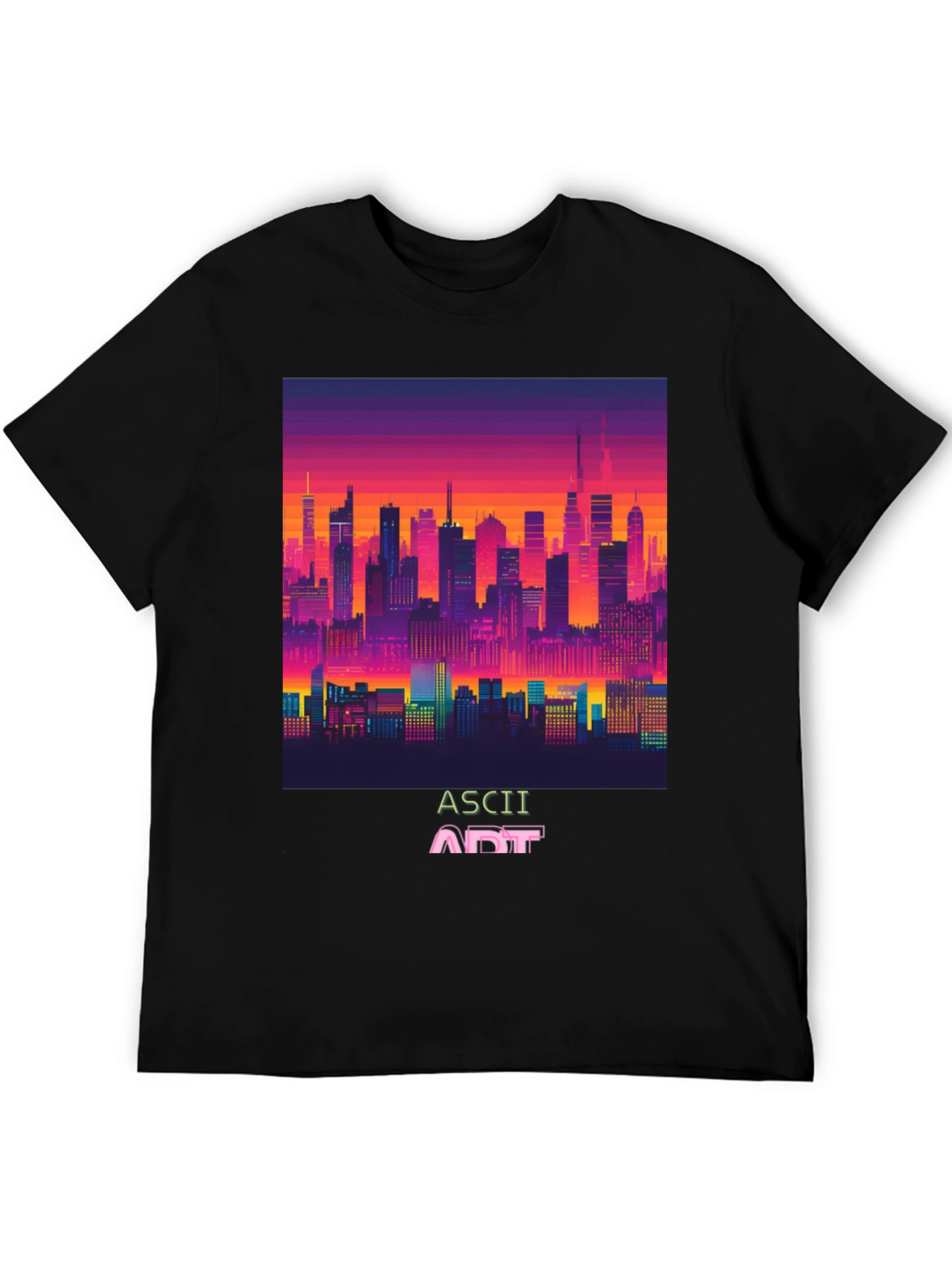Retro Pixel Cityscape T-Shirt