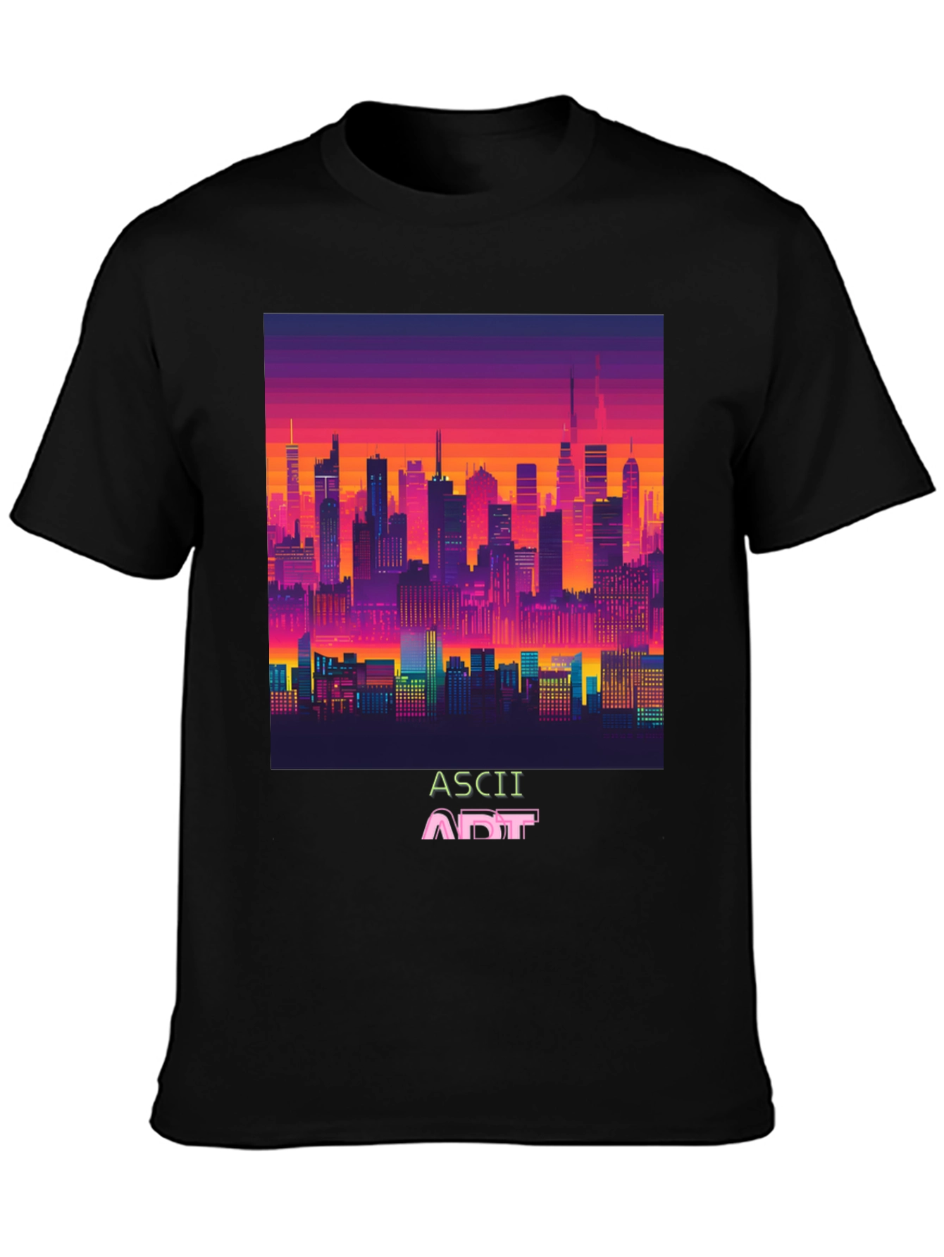 Retro Pixel Cityscape T-Shirt