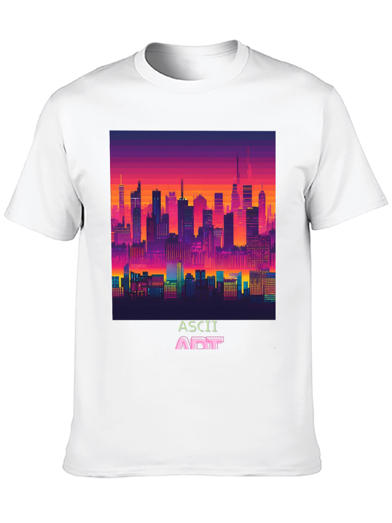 Retro Pixel Cityscape T-Shirt