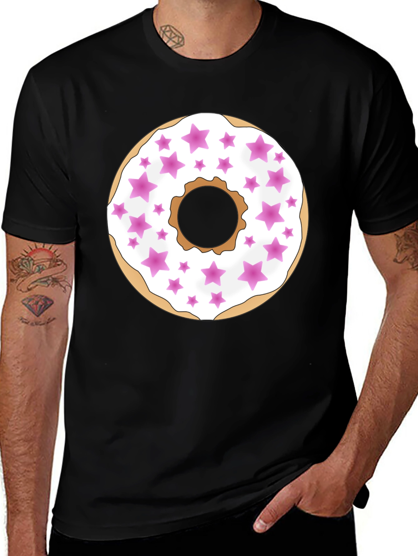 Donut Star Sprinkle T-Shirt - Black