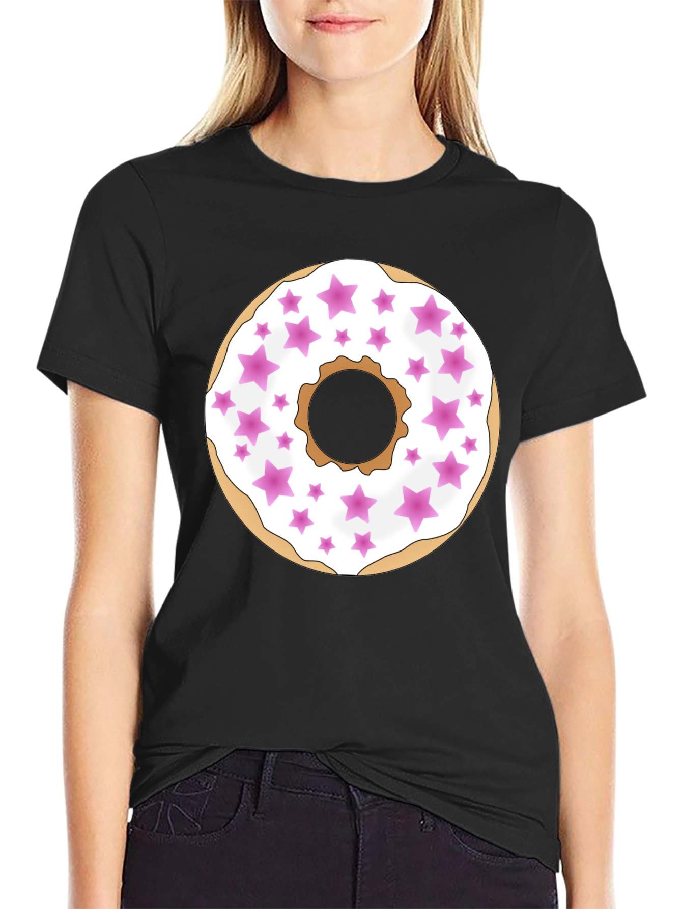 Donut Star Sprinkle T-Shirt - Black