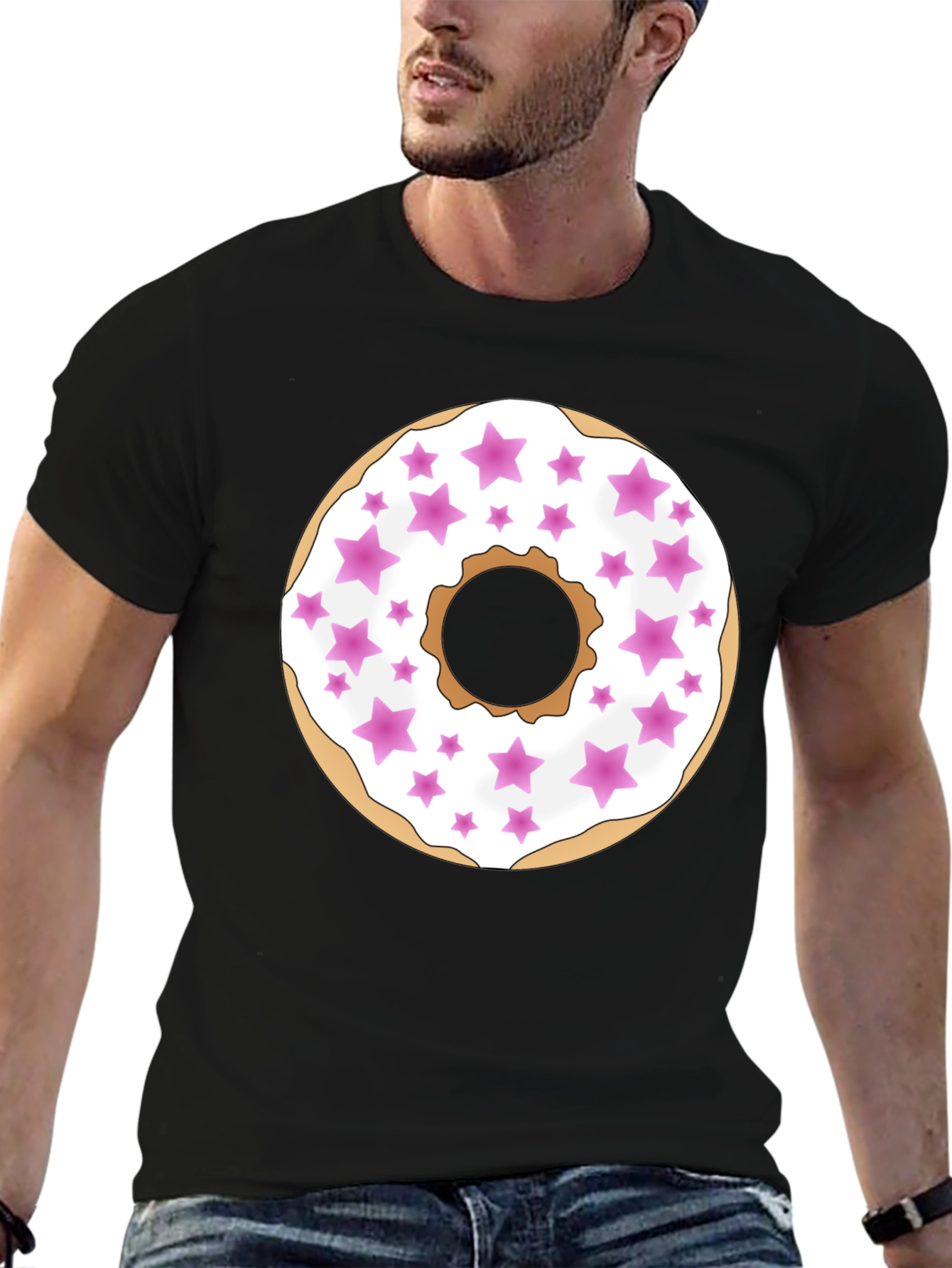 Donut Star Sprinkle T-Shirt - Black
