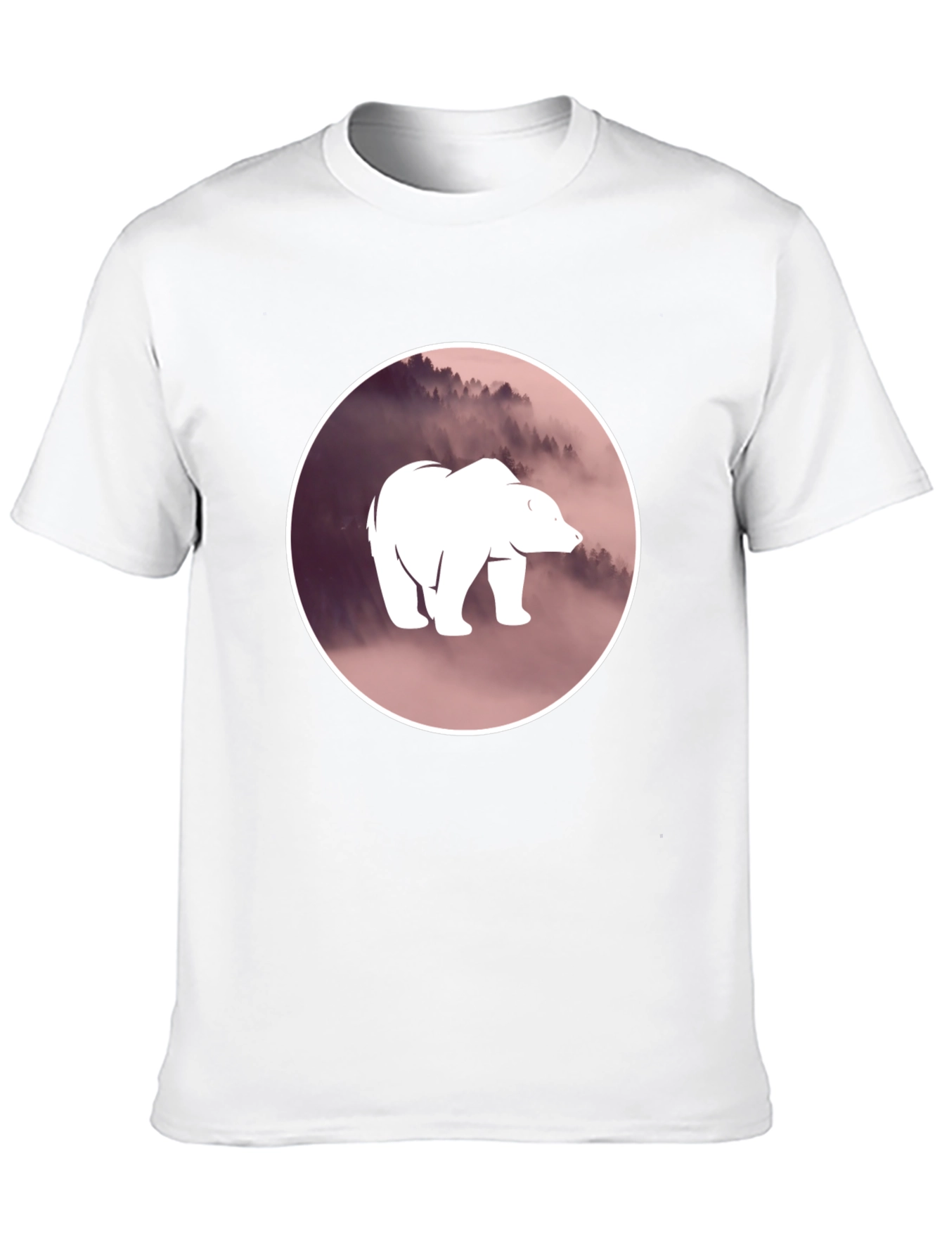 Bear Silhouette Graphic Black T-Shirt