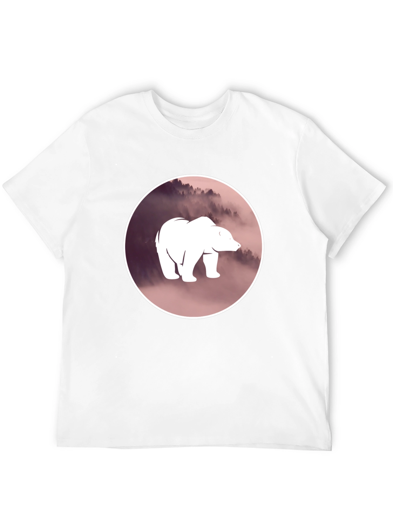 Bear Silhouette Graphic Black T-Shirt