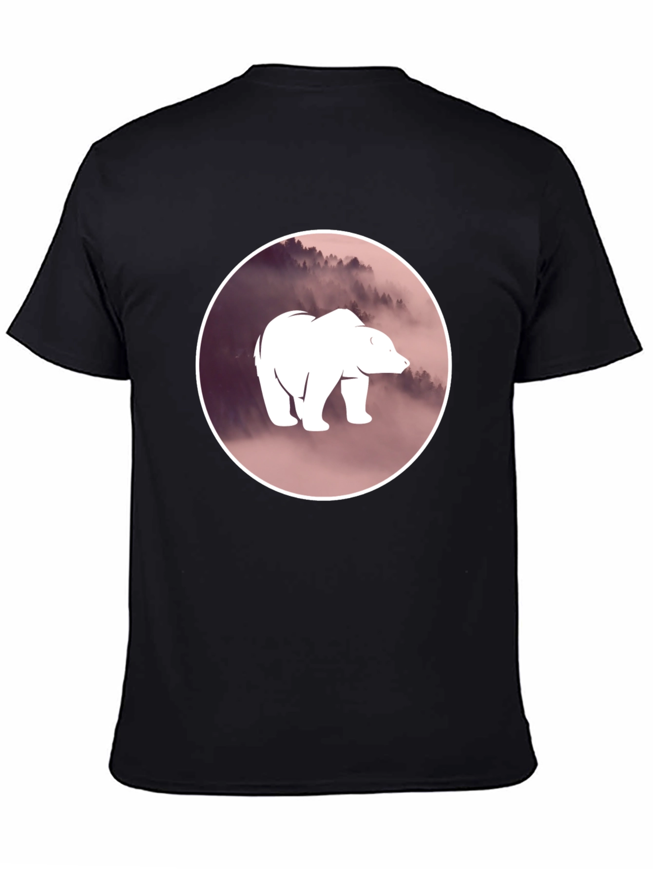 Bear Silhouette Graphic Black T-Shirt