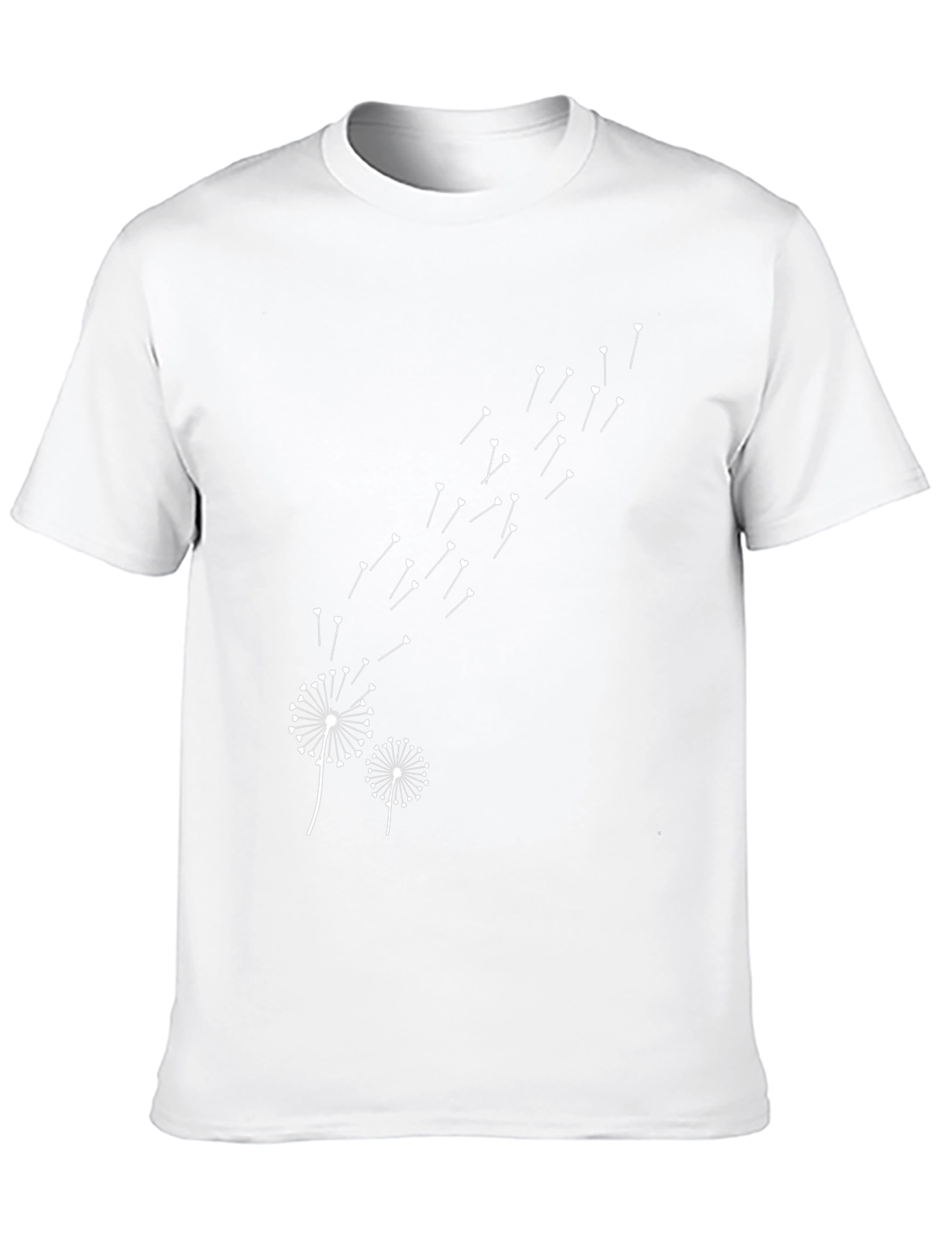 Dandelion Wishes Black Cotton T-Shirt