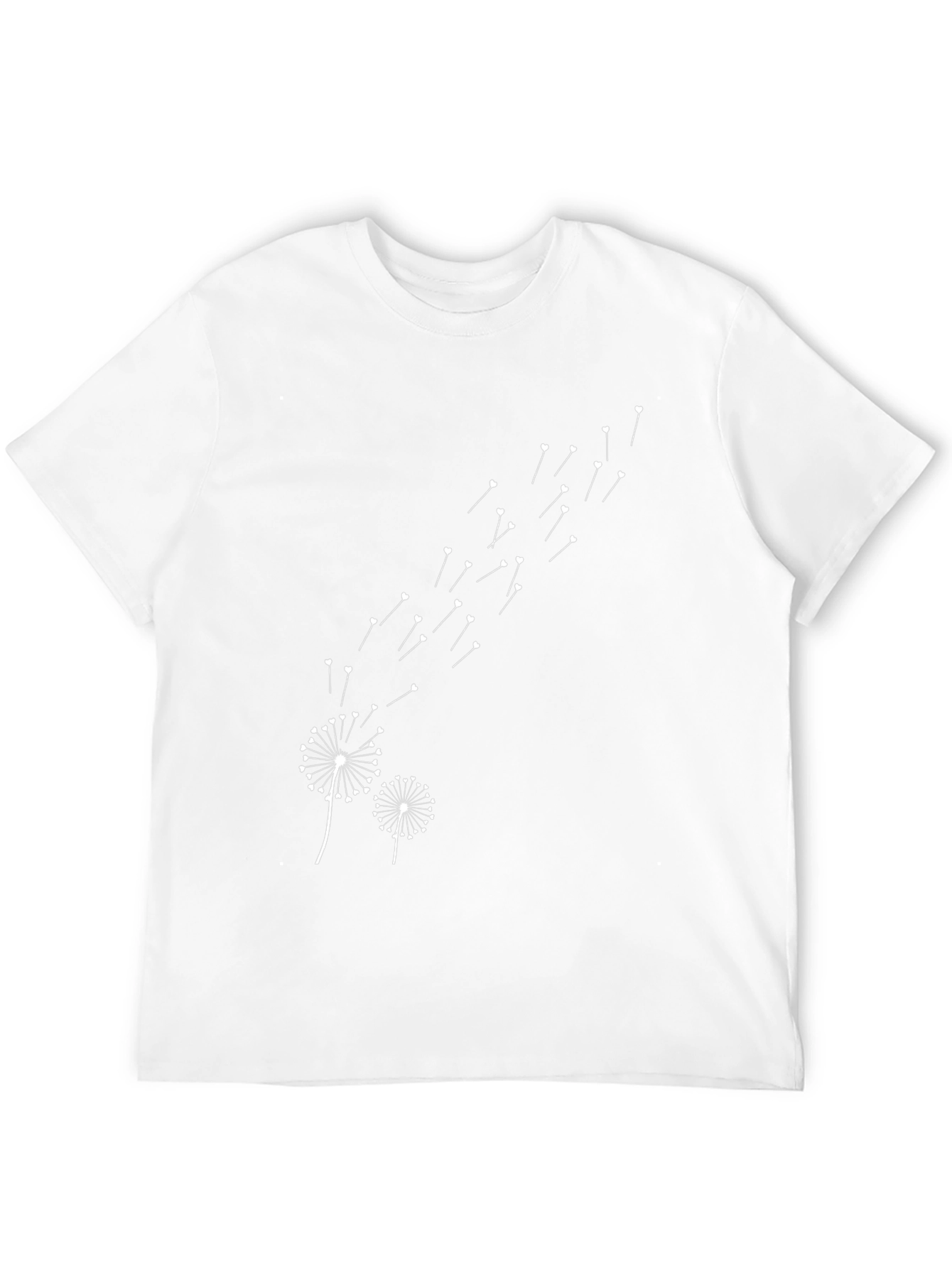 Dandelion Wishes Black Cotton T-Shirt