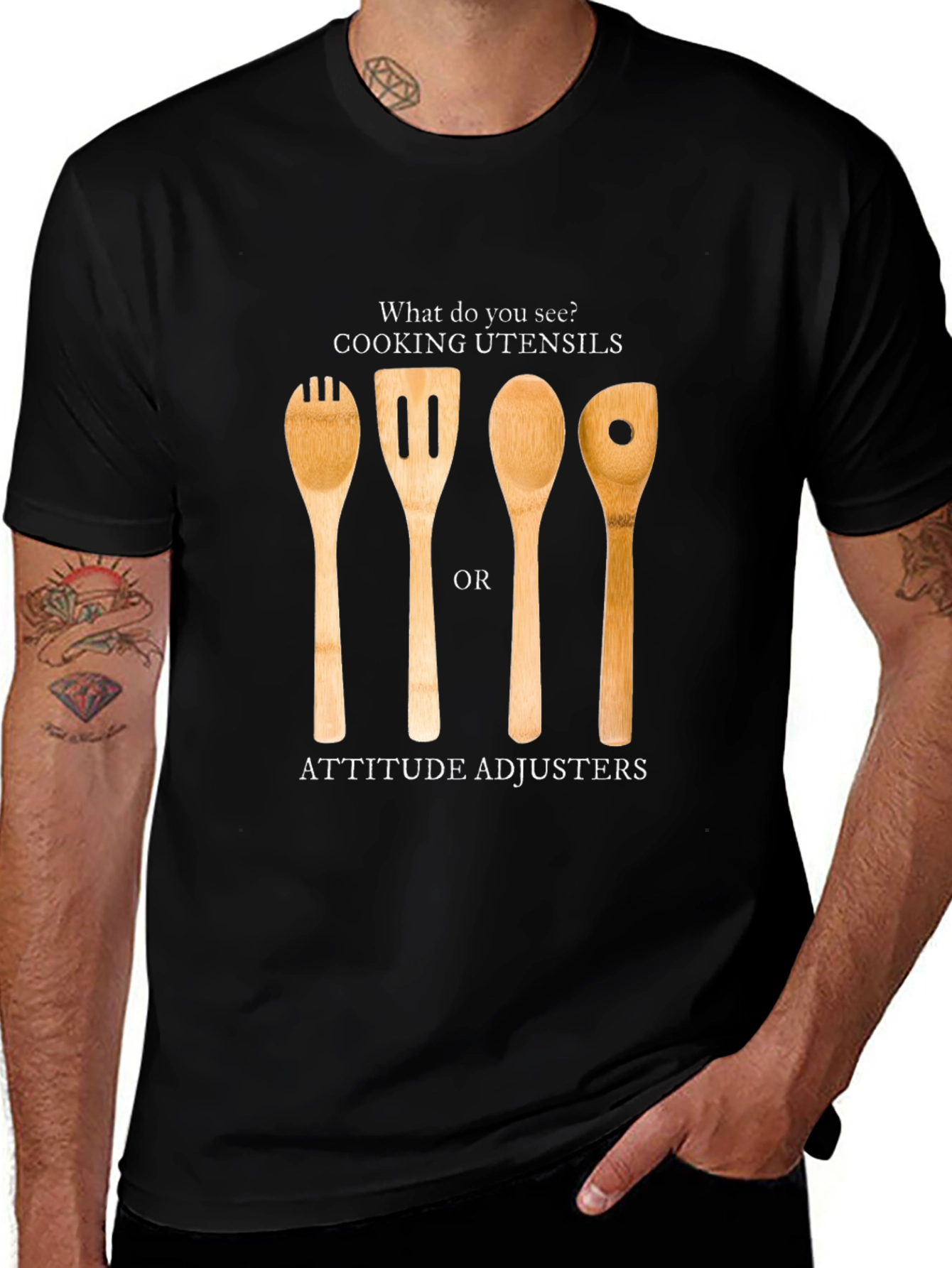 Attitude Adjuster T-Shirt - Funny Kitchen Utensil Design