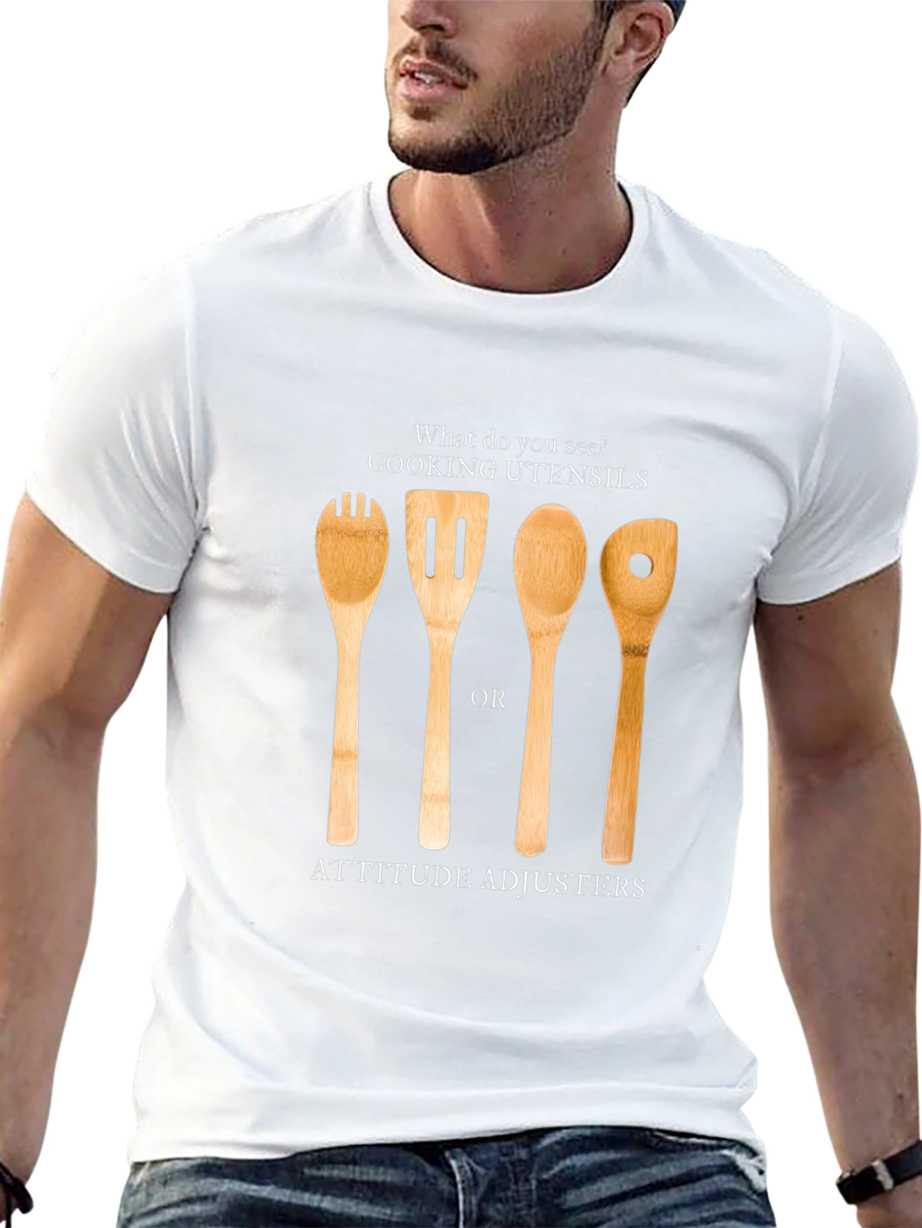 Attitude Adjuster T-Shirt - Funny Kitchen Utensil Design