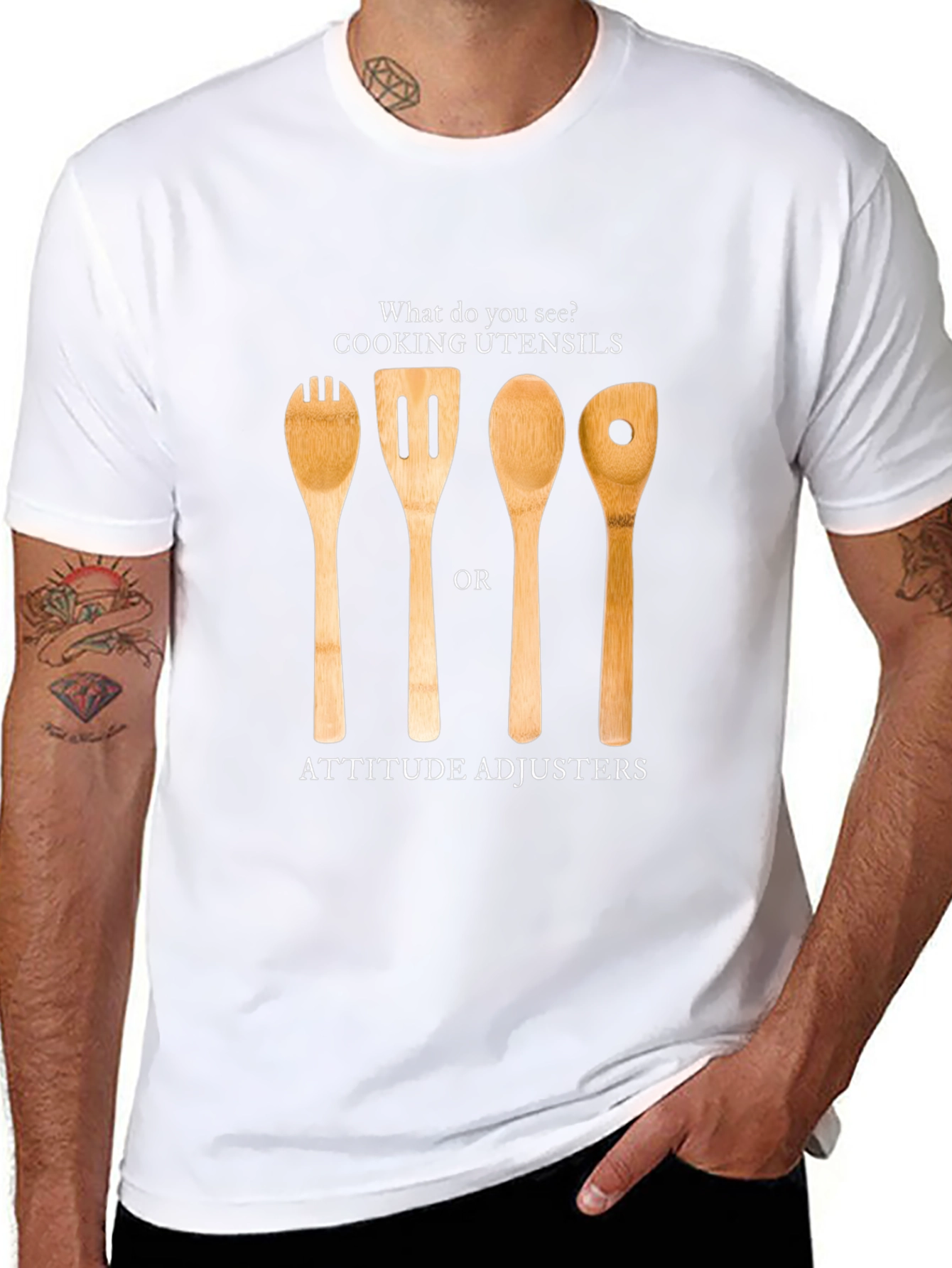 Attitude Adjuster T-Shirt - Funny Kitchen Utensil Design