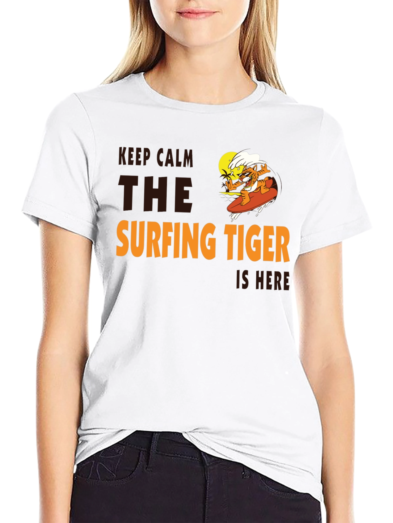 Surfing Tiger T-Shirt: Keep Calm Its Here!