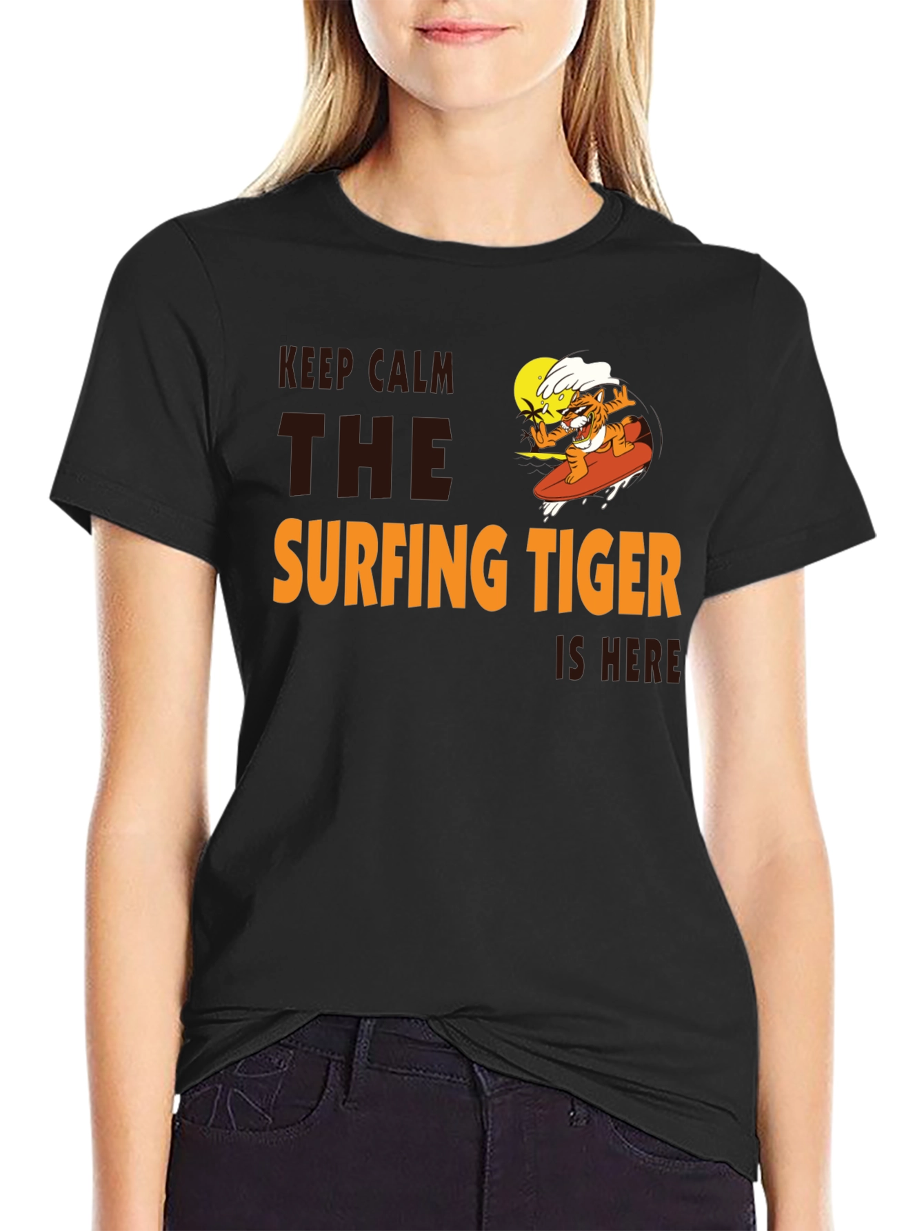 Surfing Tiger T-Shirt: Keep Calm Its Here!