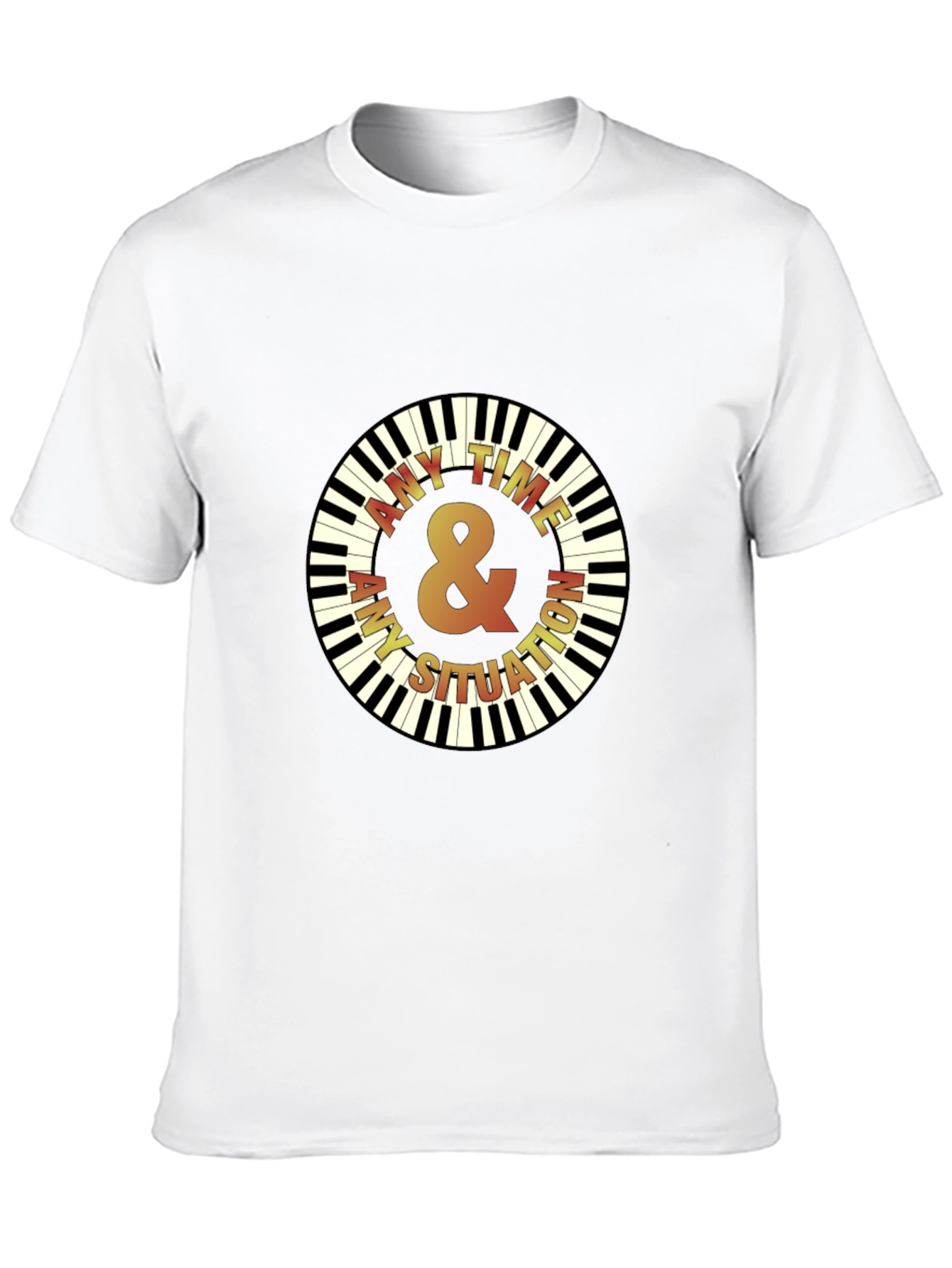 Any Time Piano Keys Graphic Black T-Shirt