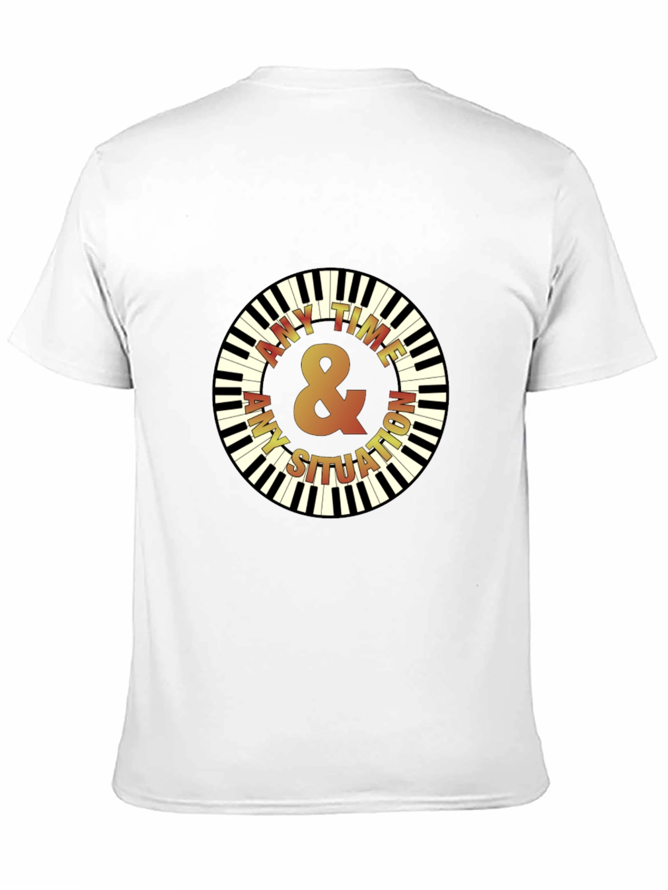 Any Time Piano Keys Graphic Black T-Shirt