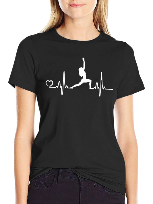 Yoga Heartbeat T-Shirt - Black